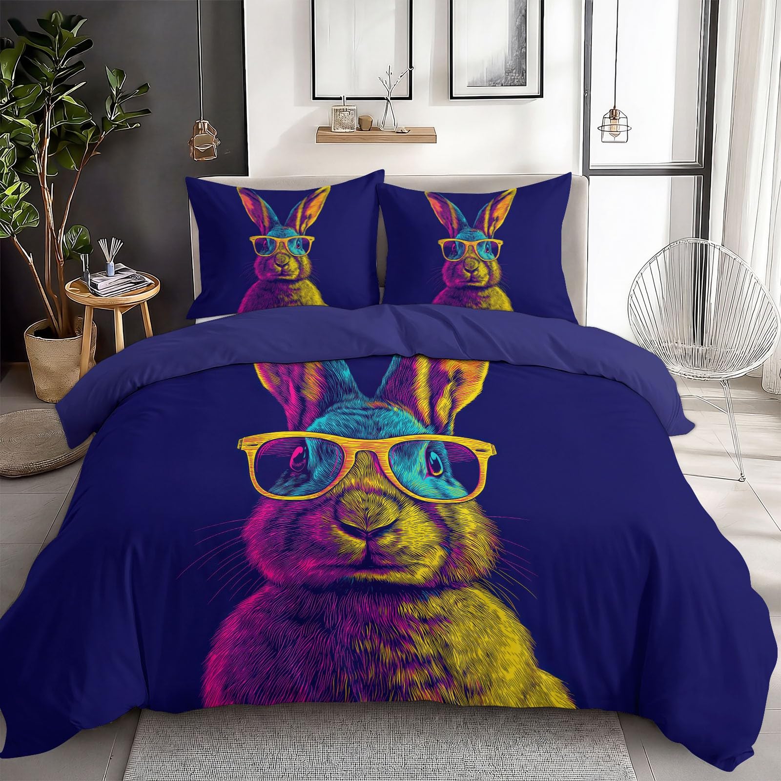 Housse de couette lapin 160x200 pour créer une ambiance pop dans la chambre