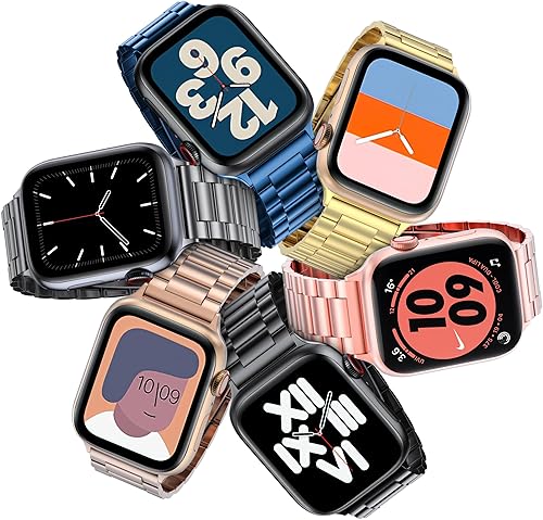 Miniatura 7 de EPULY Banda de Metal Compatible con Correas de Apple Watch para Hombres 49mm 46mm 45mm 44mm 42mm 41mm 40mm 38mm, Correa de Acero Inoxidable de Negro