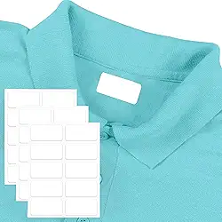 30 peças de etiquetas de tecido de roupas que não passam a ferro, 1,27 cm x 3,5 cm, etiquetas autoadesivas brancas para escrita, lavadora e secadora, à prova d'água para escola, residências, creches
