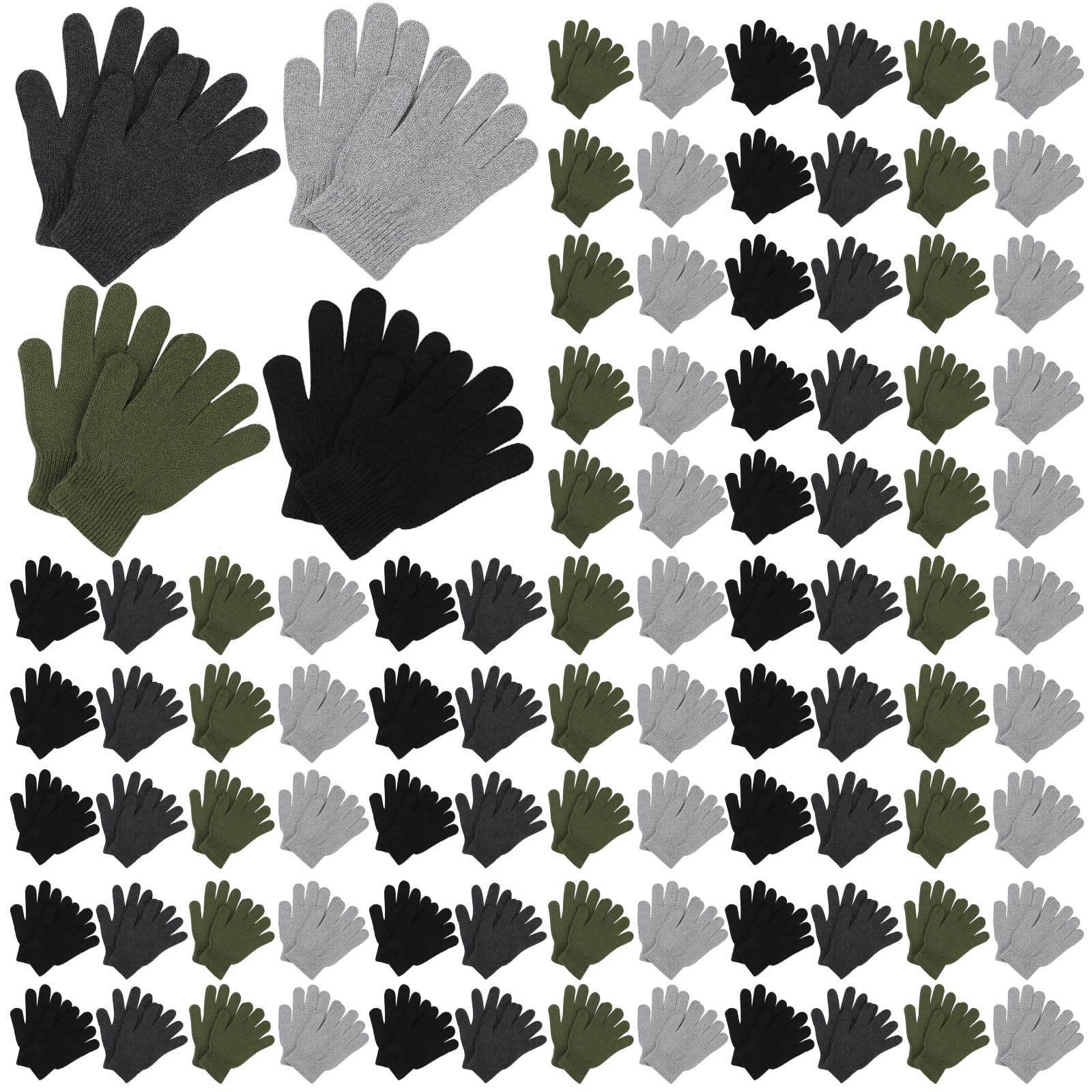 Suhine 150 Pair Winter Gloves Bulk for Homeless People