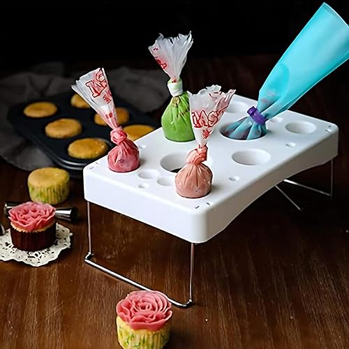 Miniatura 6 de Soporte para bolsa de pastelería para decoración de tartas, soporte para bolsa de glaseado de 12 cavidades, herramientas de decoración de pasteles