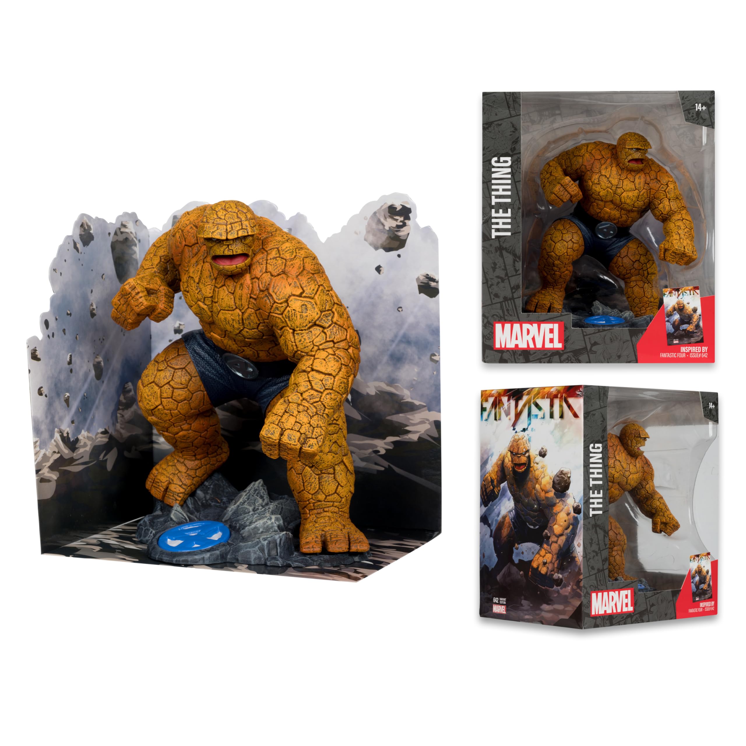 McFarlane Toys Marvel The Thing - Colección a Escala 1:10 con Escena (Fantastic Four #642)
