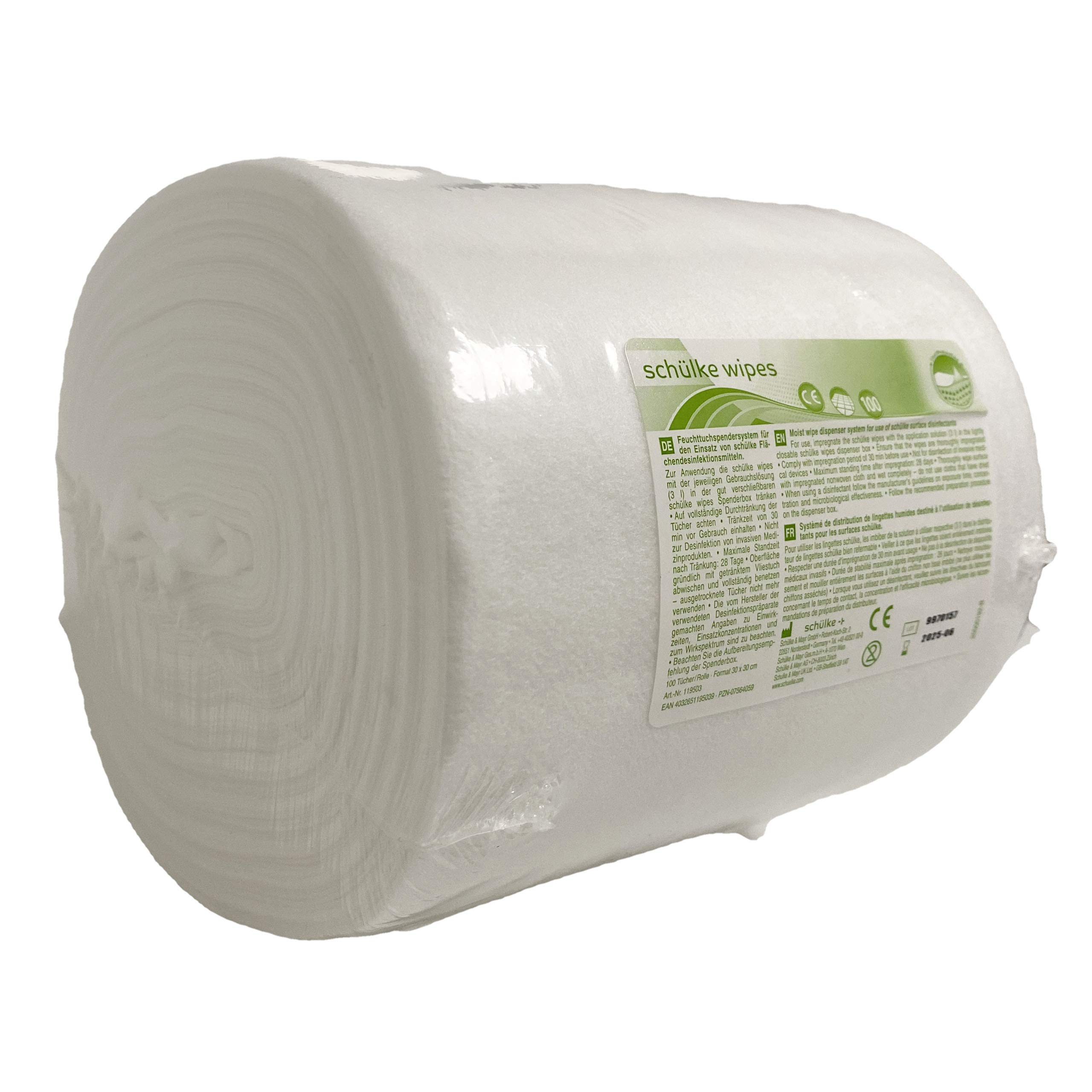Schülke wipes Desinfektionstücher, trocken (30x30cm) - B08KDQV35S | Karton (6 Rollen)