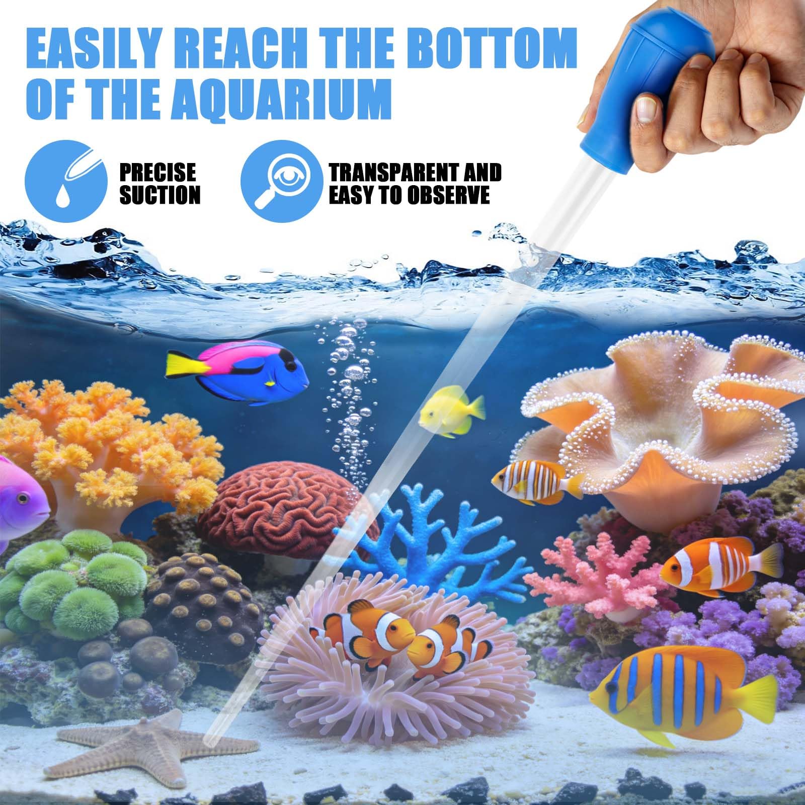 Pipette 2 Stück 30ml und 50ml, Pipette Groß mit Saugballon, Pipetten für Aquarium Wasserwechsel Mulmabsaugung Korallenfütterung