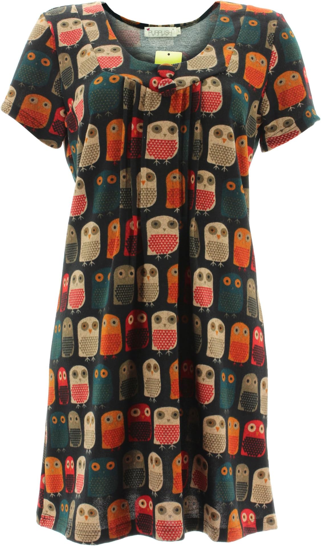 Purplish Little Owls Dress 9001 Knitted Dress