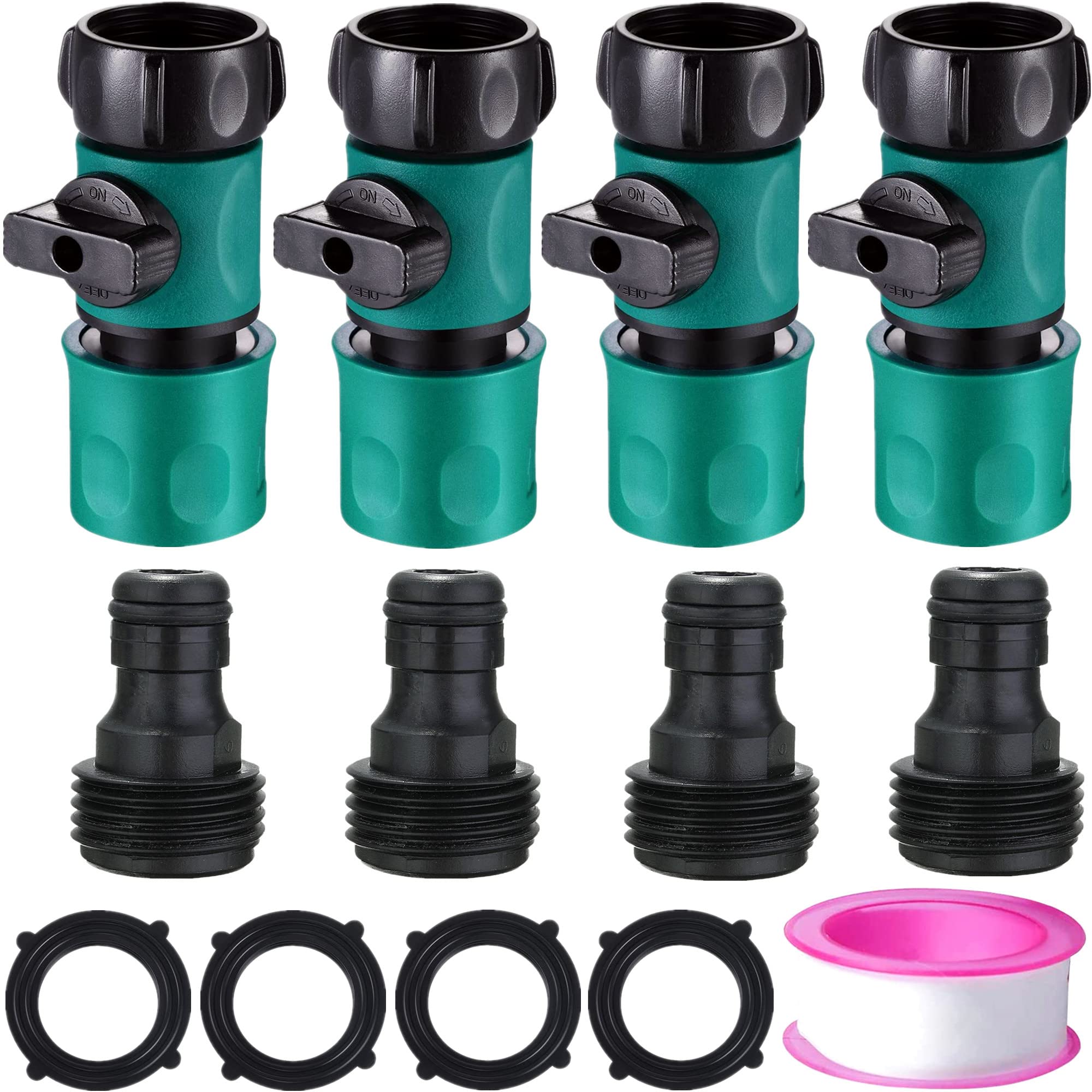 Buy 8 PCS Plastic Garden Hose Quick Connect Hose Shut Off Valve