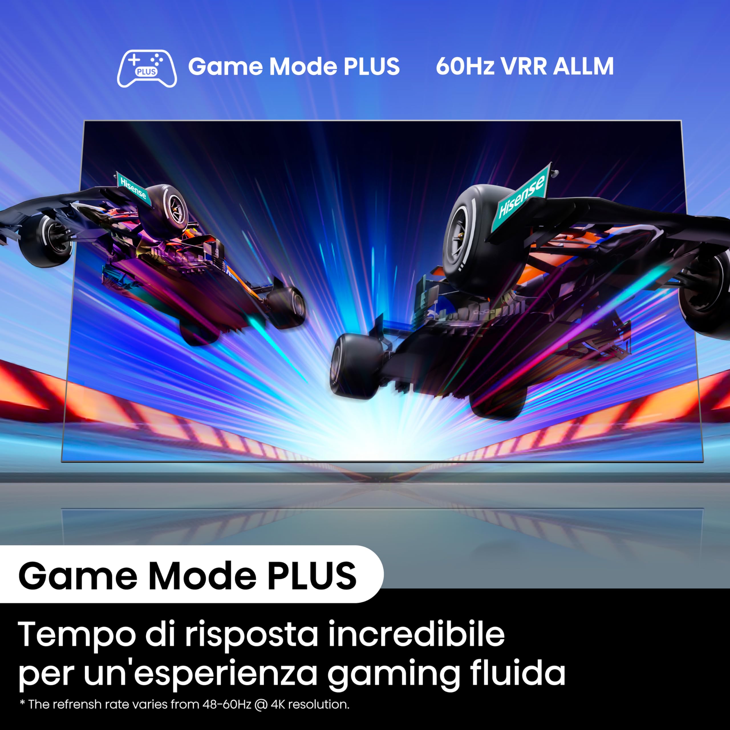 Hisense TV 55" 4K Ultra HD 55A6N, Smart TV VIDAA U7, Dolby Vision, HDR 10+, DTS Virtual:X, Game Mode, Alexa Built-in, VIDAA Voice, Tuner DVB-T2/S2 HEVC 10, lativù 4K, 55'', 2024 LED