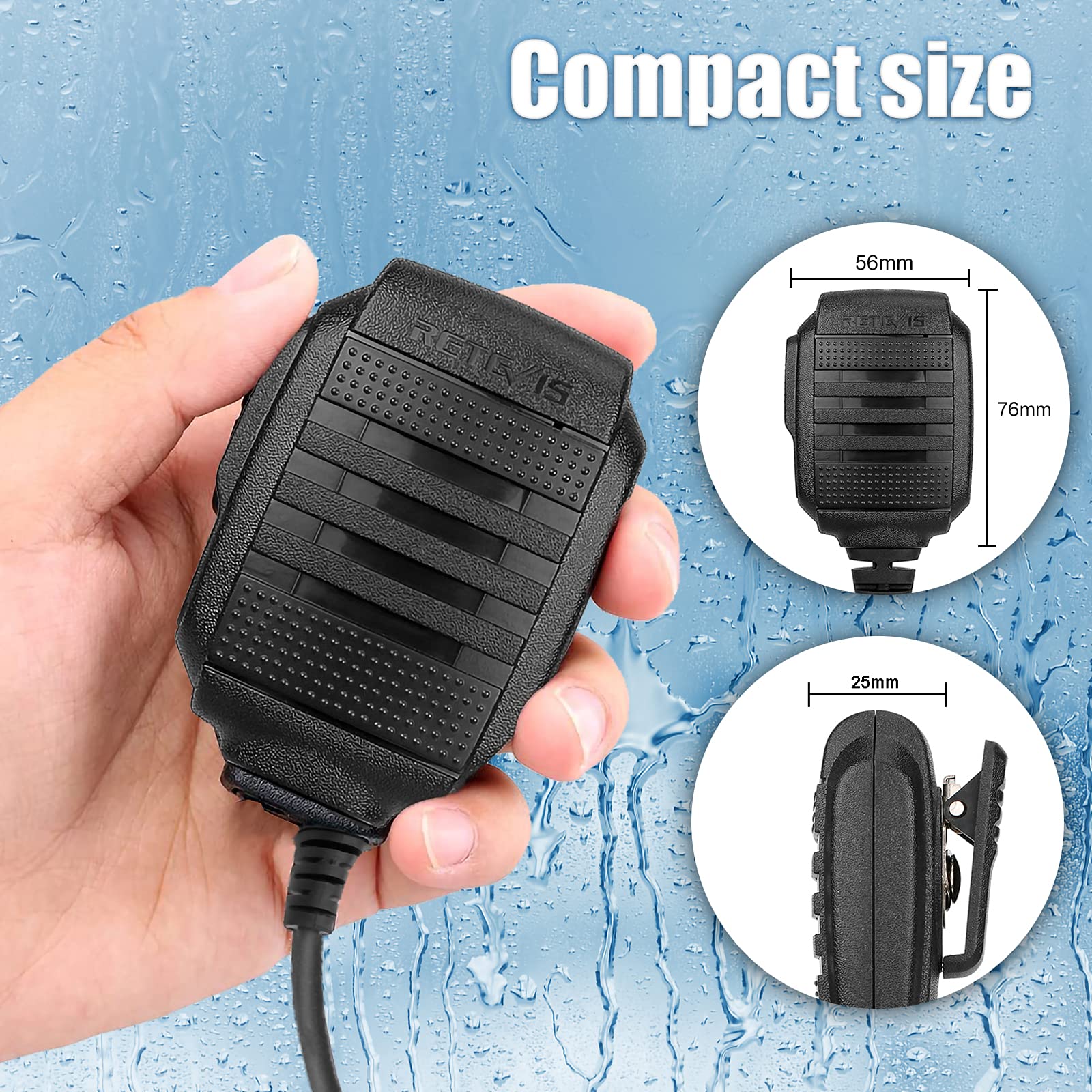 Retevis HK011 luidsprekermicrofoon,AI-Geruisreductie Speaker-Microfoon