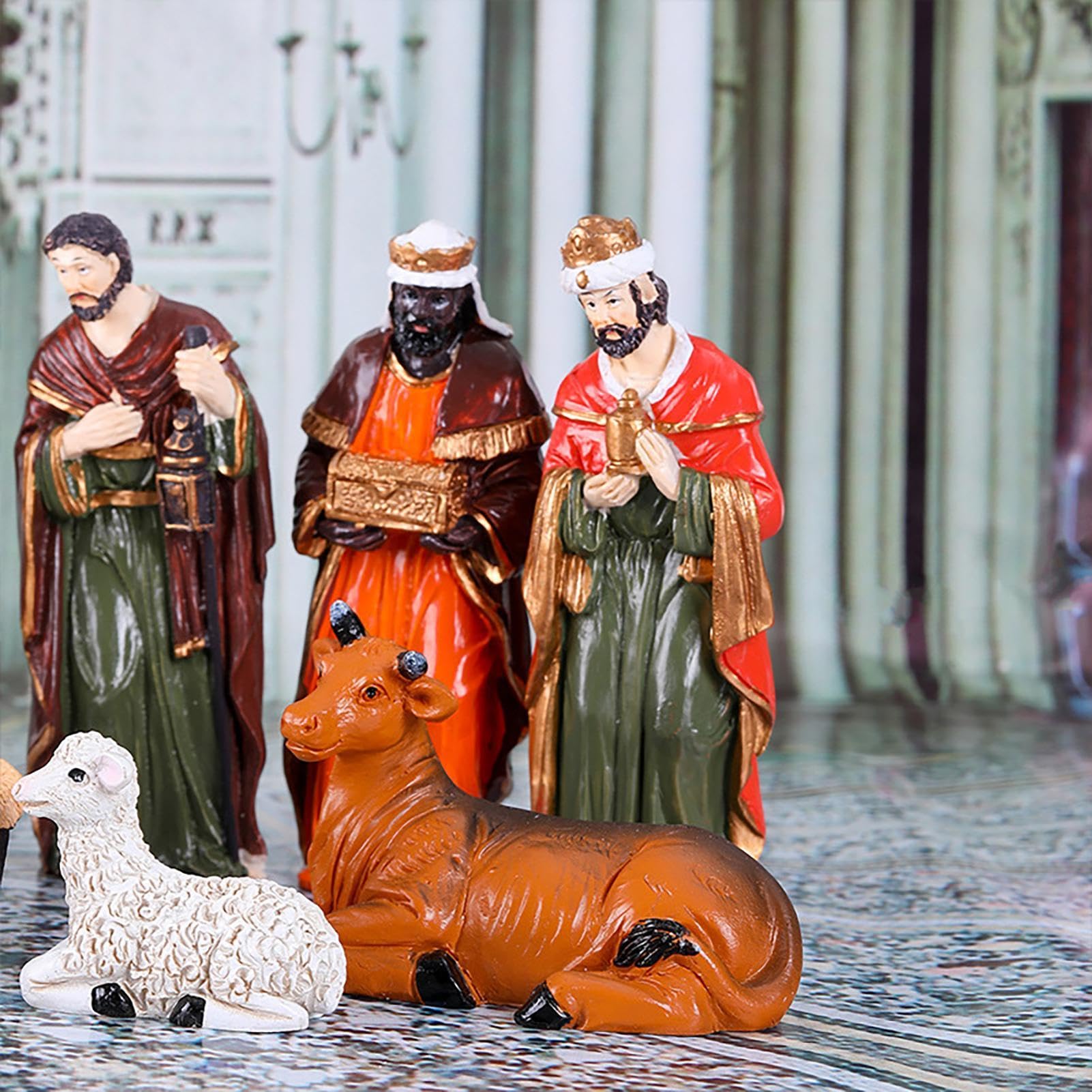 Statuetta natalizia classica per presepe, decorazione natalizia elegante e | tradizionale, perfetta per la casa e la chiesa, design intricato