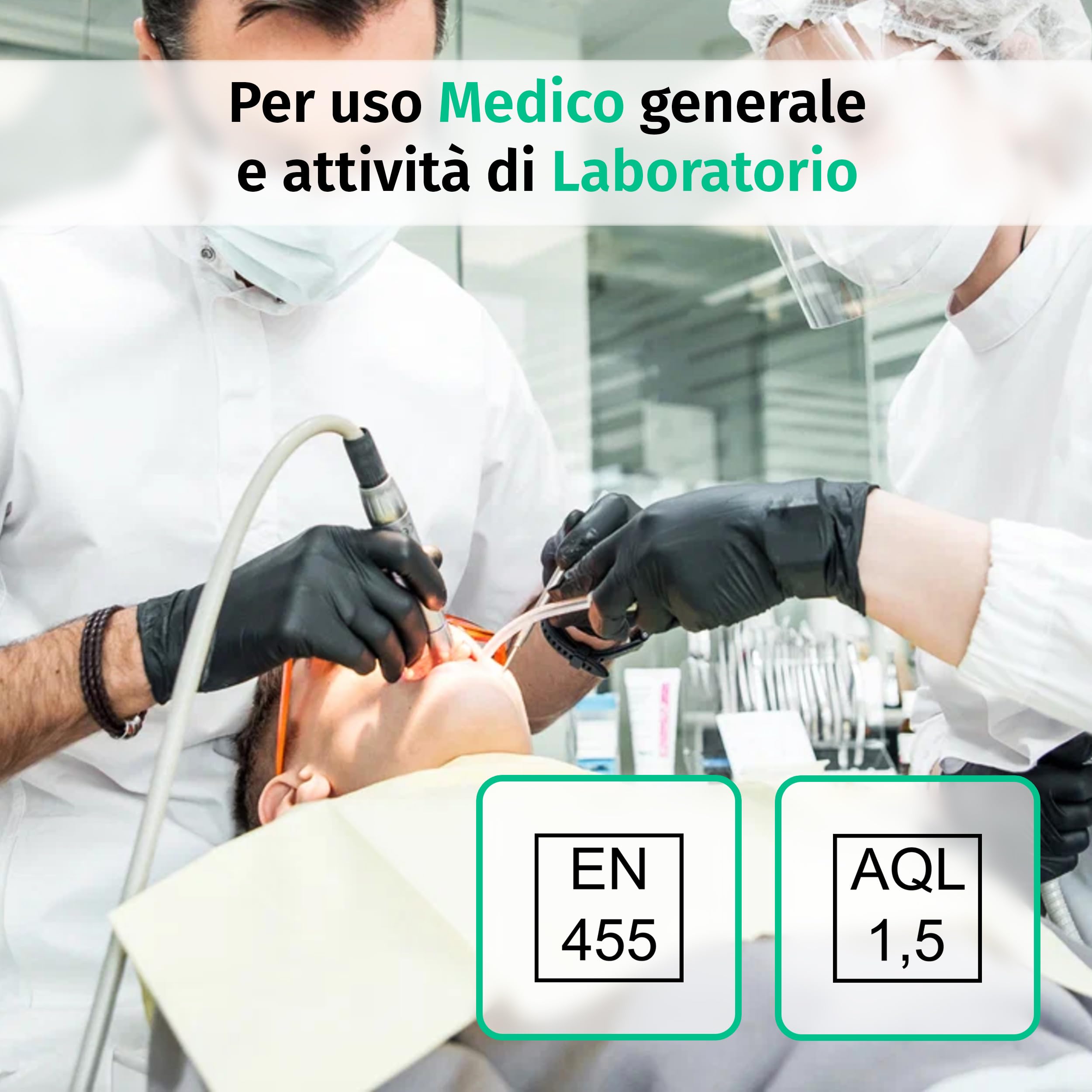 Guanti Nitrile S Neri 200 Pezzi Monouso Senza Lattice Senza Polvere