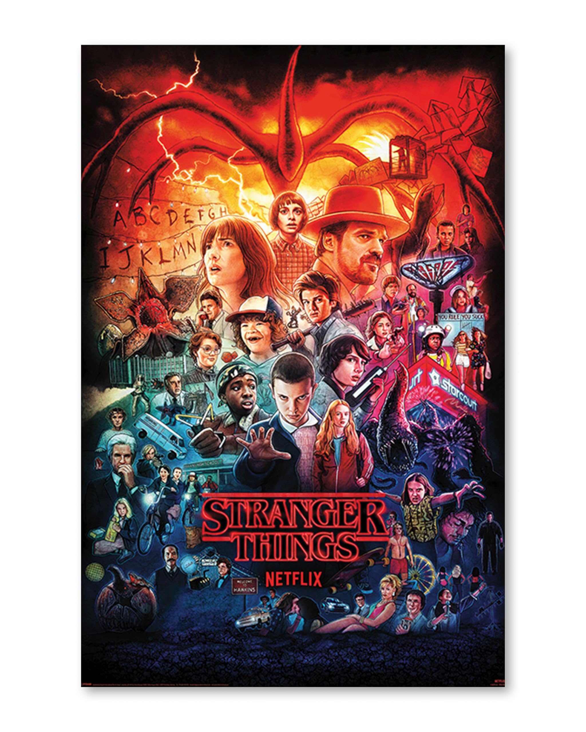 Pyramid International Stranger Things Poster-Set (5 Motive) – Plakate Staffeln 1–5 – je 61 × 91,5 cm – Retro-Look für Nerd-Wall, Gaming-Room & Home-Cinema