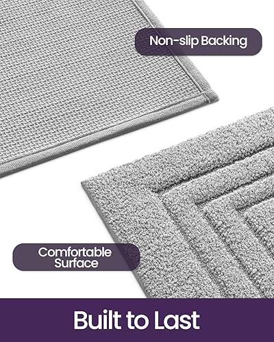 Miniatura 4 de DEXI Alfombra de baño de 36 x 24 pulgadas, ultra suave y absorbente, tapete de baño para suelo de ducha, antideslizante, lavable, alfombra para