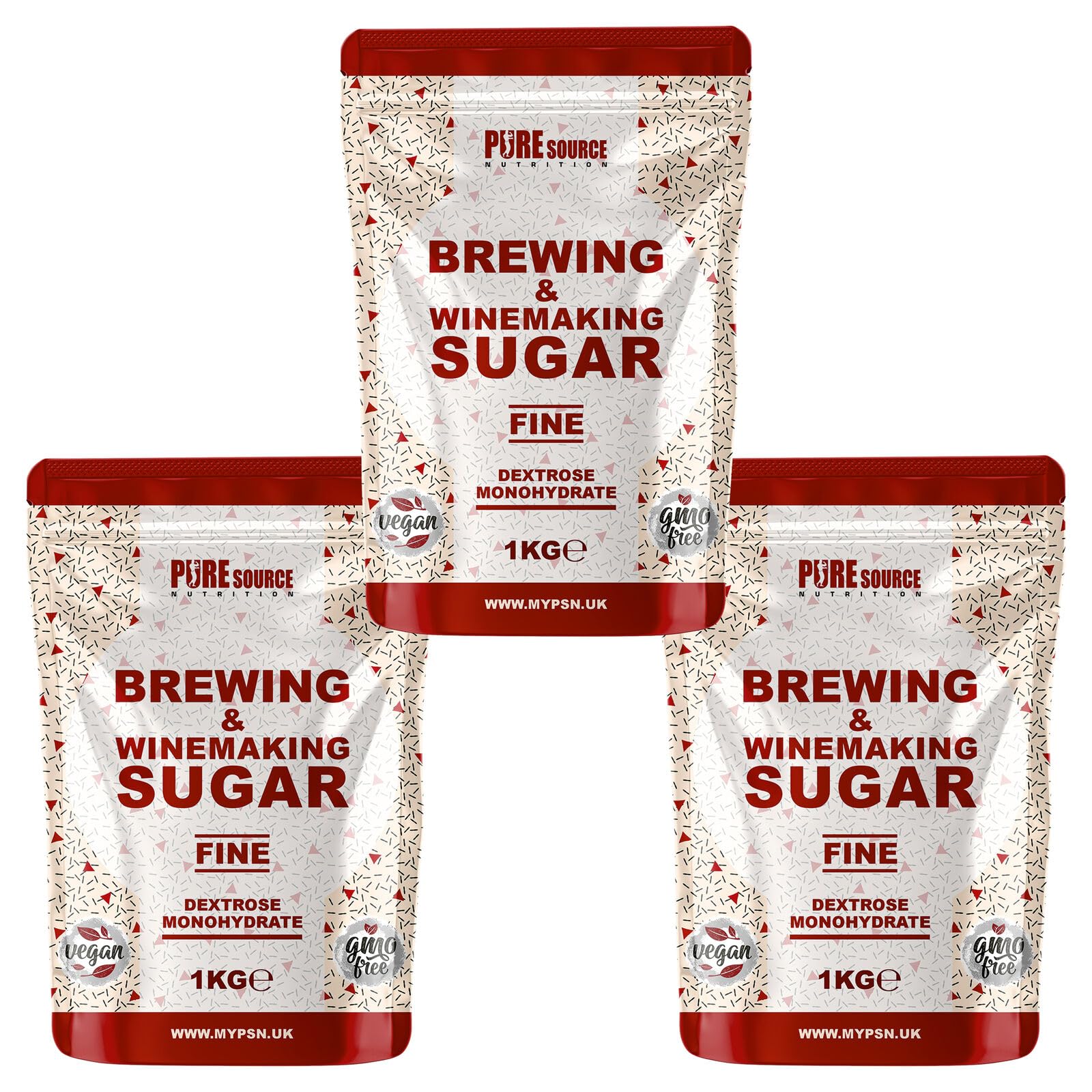 Pure Source Nutrition Brewing Sugar (Glucose) 1KG x 3 = 3KG Home Brew Beer, Lager, Cider, Wine, Spirits Kits, Beer Brewing, Wine Making Sugar