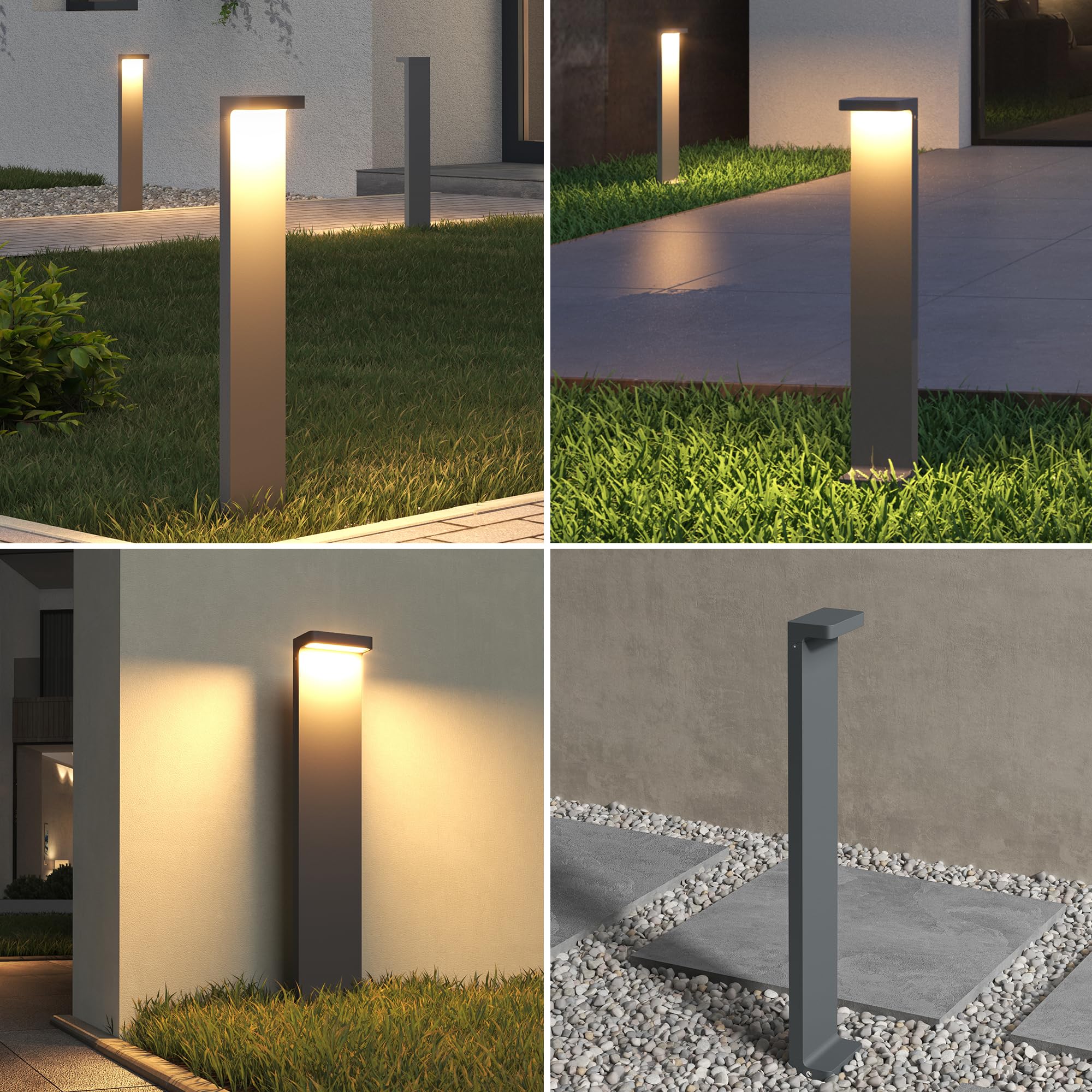 Mai & Mai Lampe sur Pied Extérieur LED IP65 Gris Foncé 100x60x600mm LumaTorch