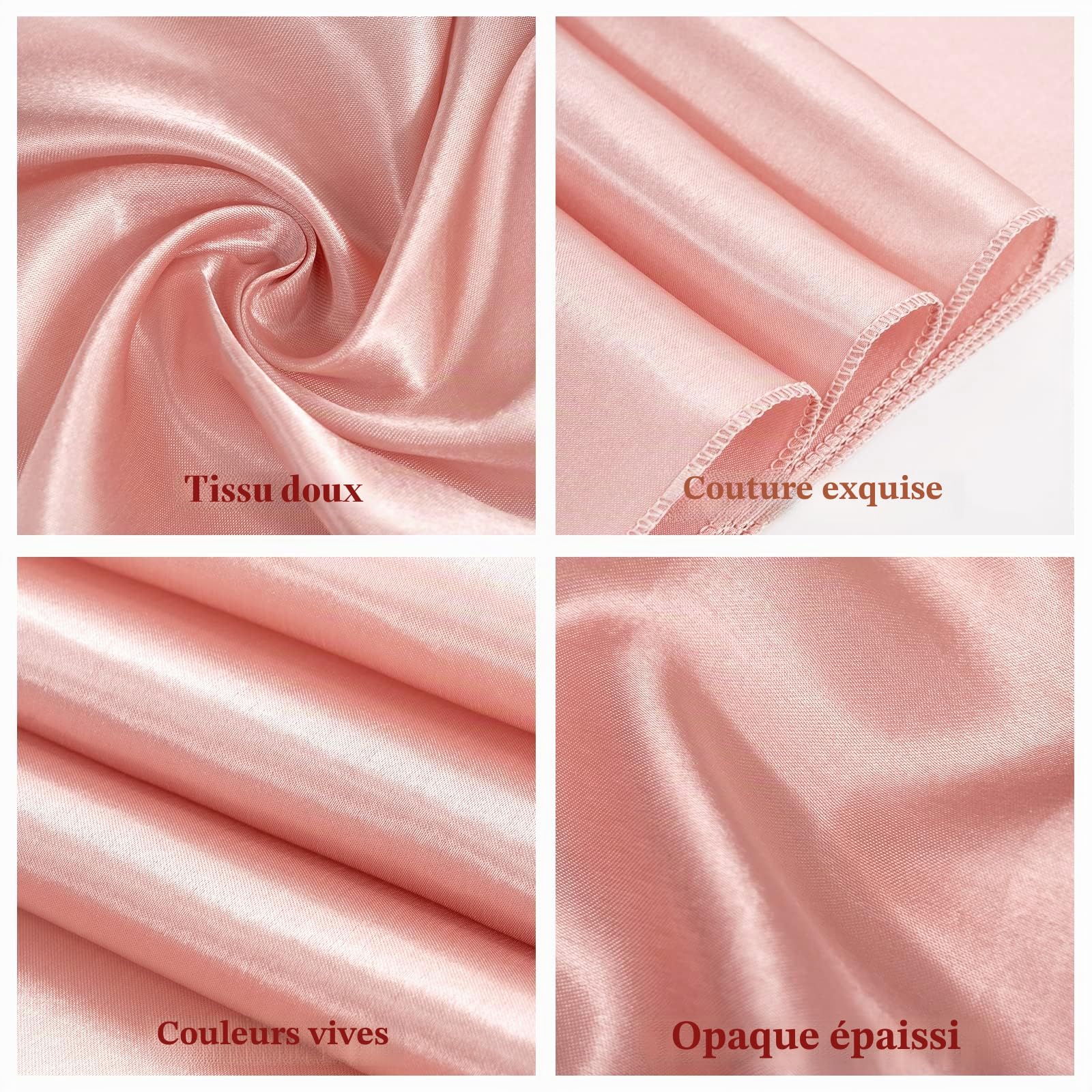 Teruntrue 50 Pièces Écharpes de Chaise en Satin Or Rose Chaise Décorative Arc Conçu Couverture de Chaise Écharpes de Chaise pour Réception de Mariage Hôtel Maison Décoration de Cuisine (Or Rose)