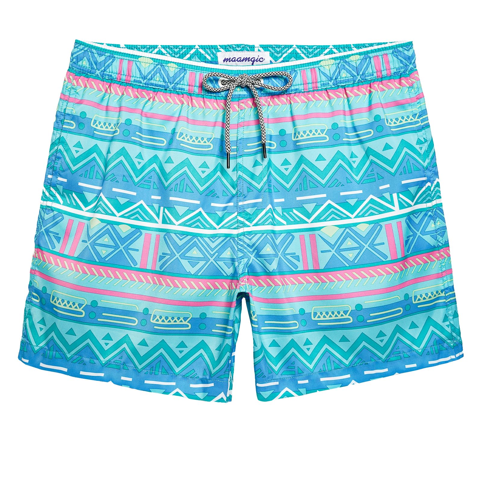 MaaMgic Men's Swimming Shorts Short 4 Way Stretch Vintage 80/90 Quick Drying for Beach Holidays