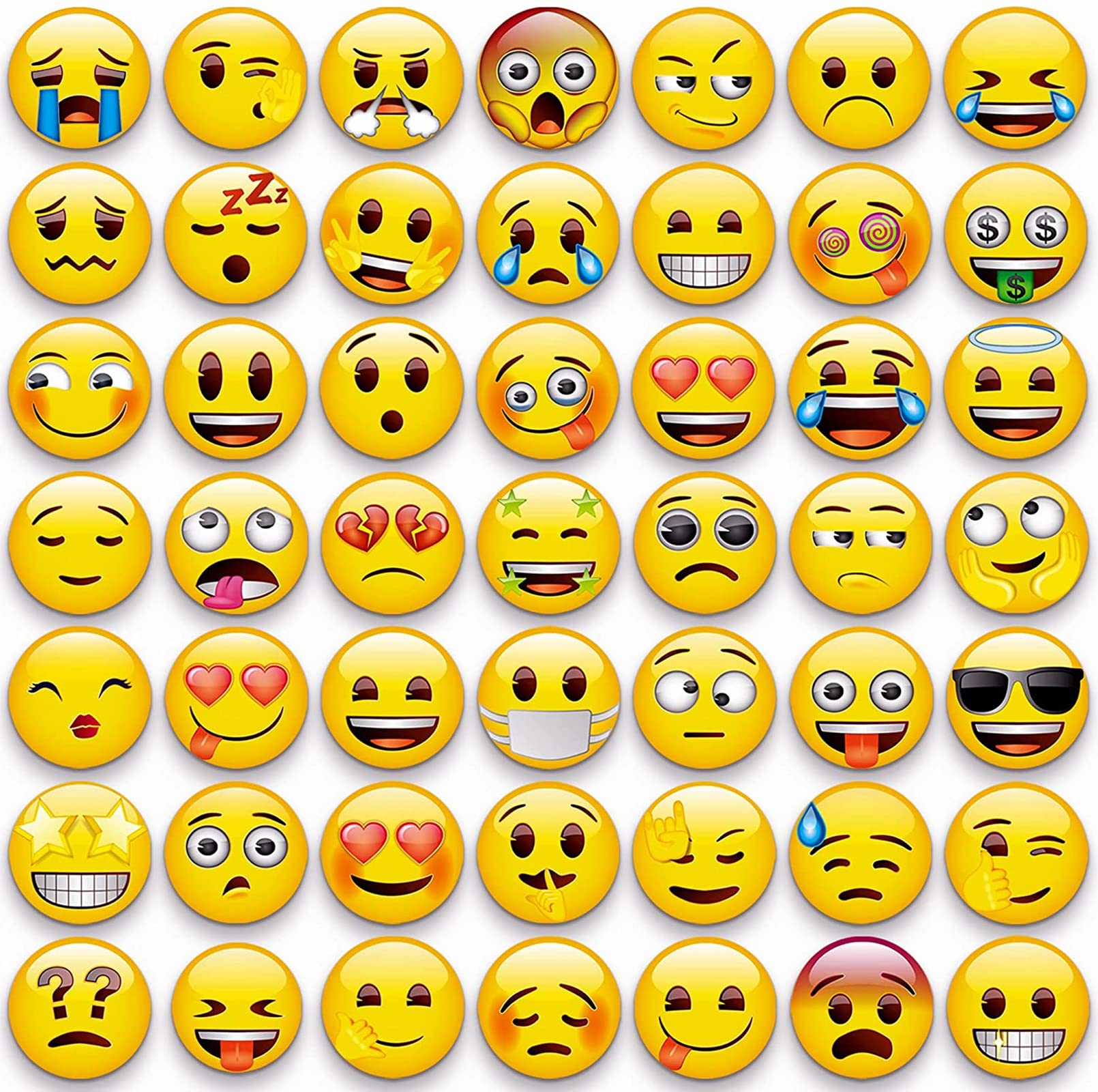 MORCART 54PCS Emoji Imanes Nevera Sonriente Linda Adecuado para la Decoración de Superficies Metálicas y Magnéticas Tales como Refrigeradores de Cocina y Armarios de Pizarras de Oficina
