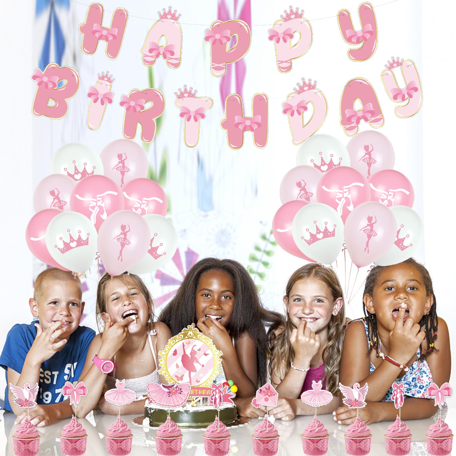 Topper Cake Ballerina Palloncini Ballerina / Compleanno A Tema Balletto /  Regali Per Ragazze Che Ballano / Palloncino Da Balletto / Decorazioni  Ballerina / Festa Ballerina Rosa / Ragazza Che Balla - Italia Ballerina  Principessa, image size:1600x1600