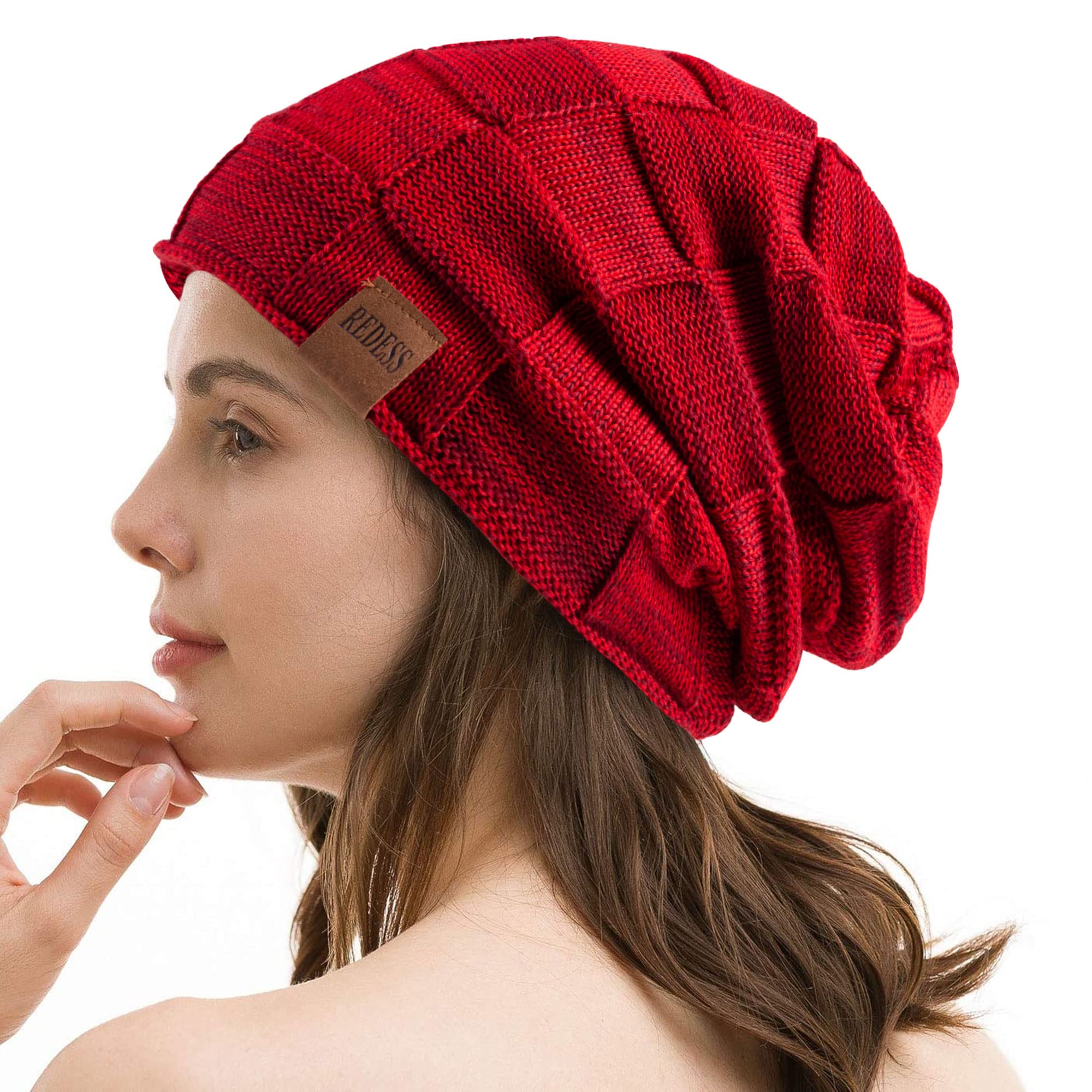 REDESS Cappello a Berretto per Uomini e Donne Cappelli Caldi Invernali in Maglia Slouchy Cappello a Cranio Spesso