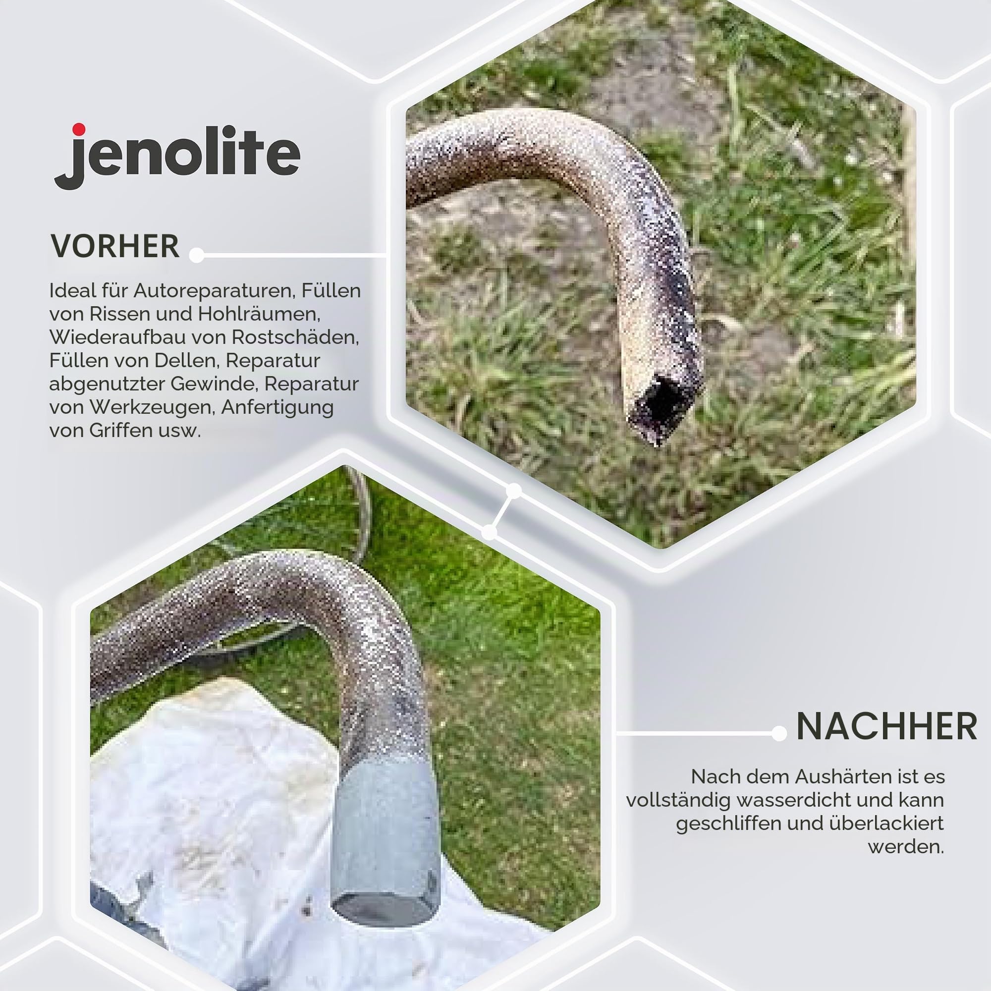 JENOLITE- Epoxidharz Set zur Kupfer Reparatur. Epoxid Knete in nur 60 Minuten funktionsfähig! Inhalt: 112g