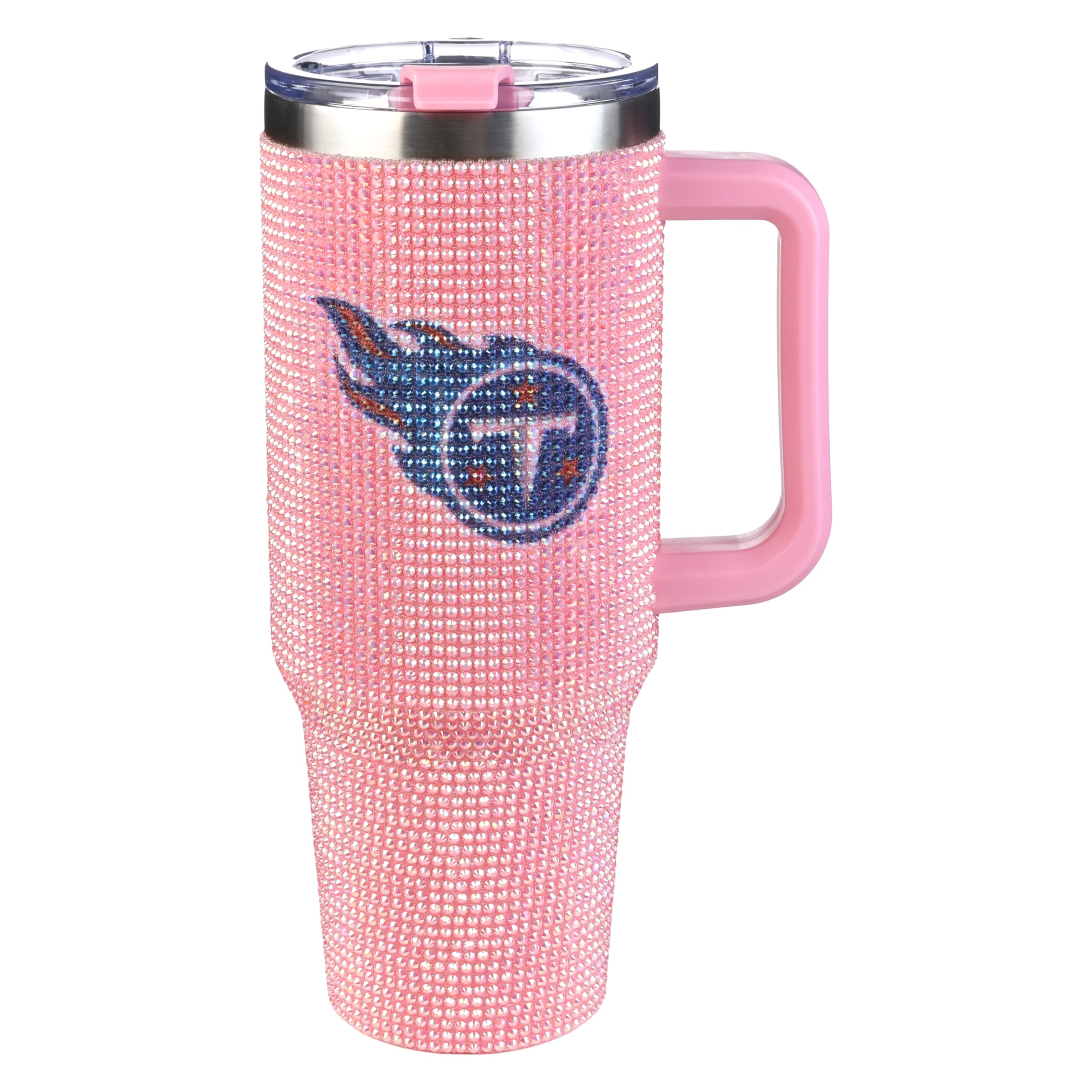 The Memory Company Officially Licensed 40oz Pink Bling Game Day Tumbler, Tennessee Titans