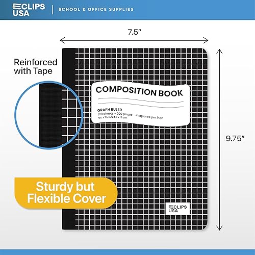 Miniatura 3 de VEEBOOST Cuadernos de composición cuadriculados cuaderno de composición de papel gráfico cuaderno de composición gráfico 100 hojas 975 x 750