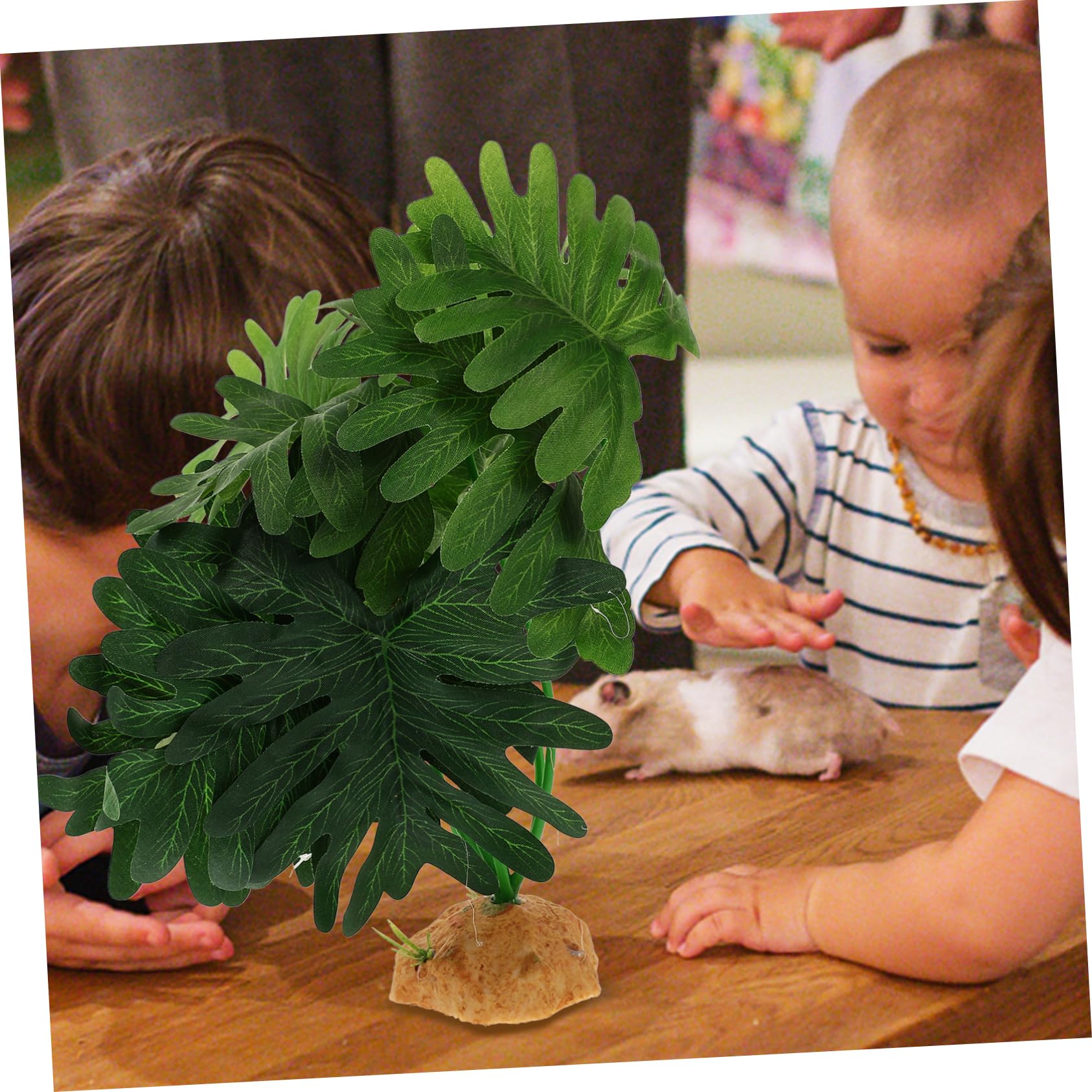 Parliky Reptile Habitat Decoration Fake Snake Plant Lizard Tank Decor Fish Tank Supplies