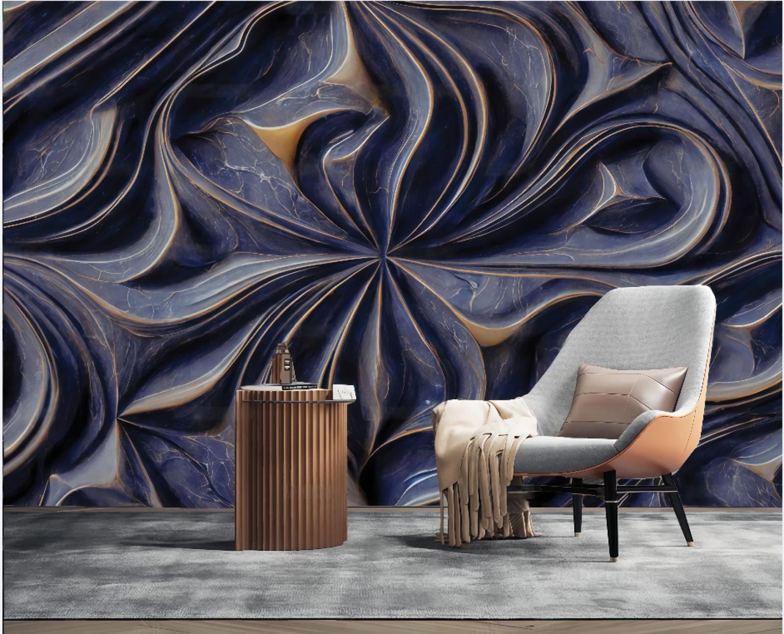 Tapeta trójwymiarowa abstrakcyjna rzeźba w skale relief ciemny wzór fioletowy marmurowy wzór TV sofa tło tapeta ścienna salon restauracja kawiarnia mural, 3D, 350 x 245 cm