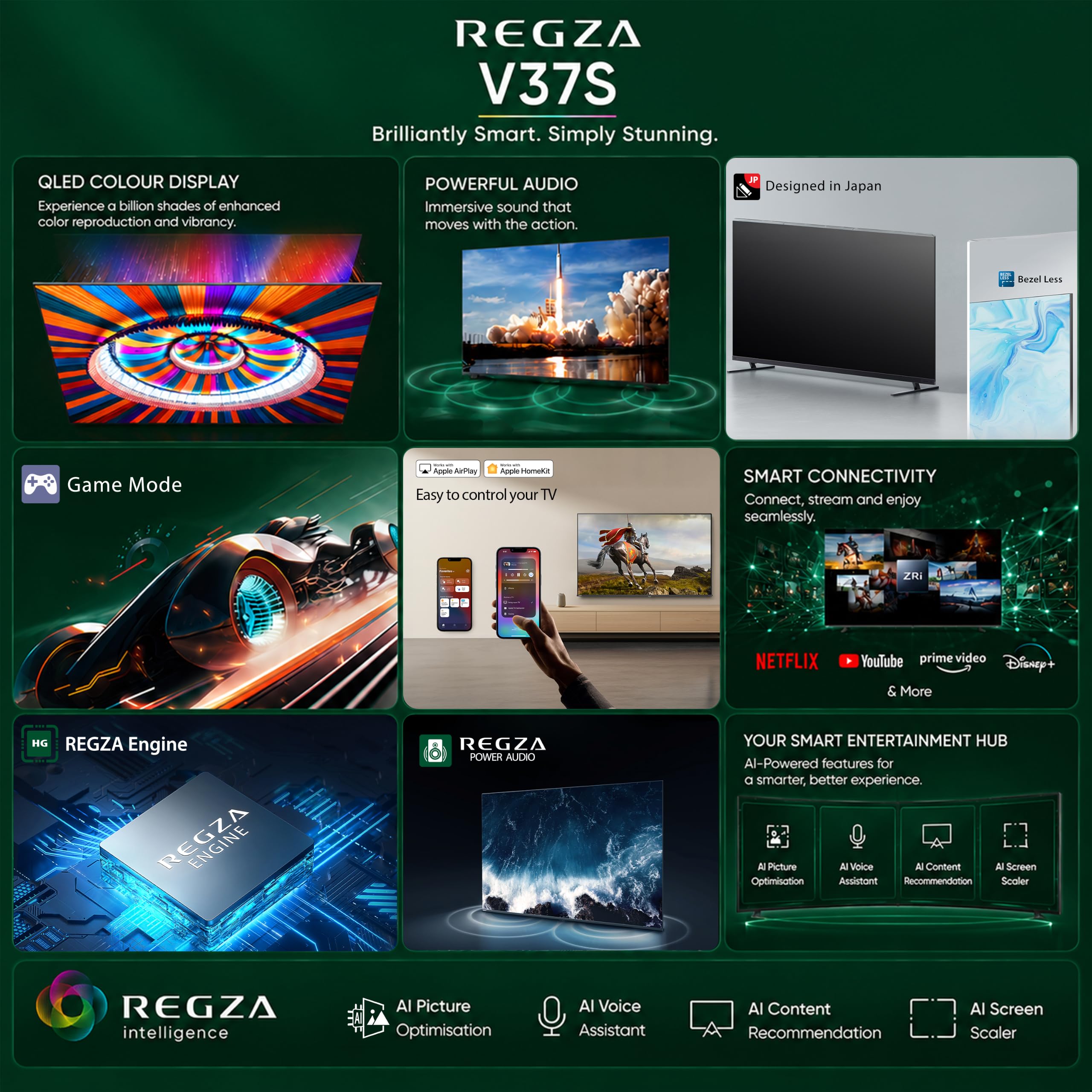 Toshiba 40 Inch QLED Smart TV (40V37SP) | 60 Hz | REGZA Engine, VIDAA OS, Game Mode, DTS Virtual:X, WiFi, Direct LED — Amazon image 2
