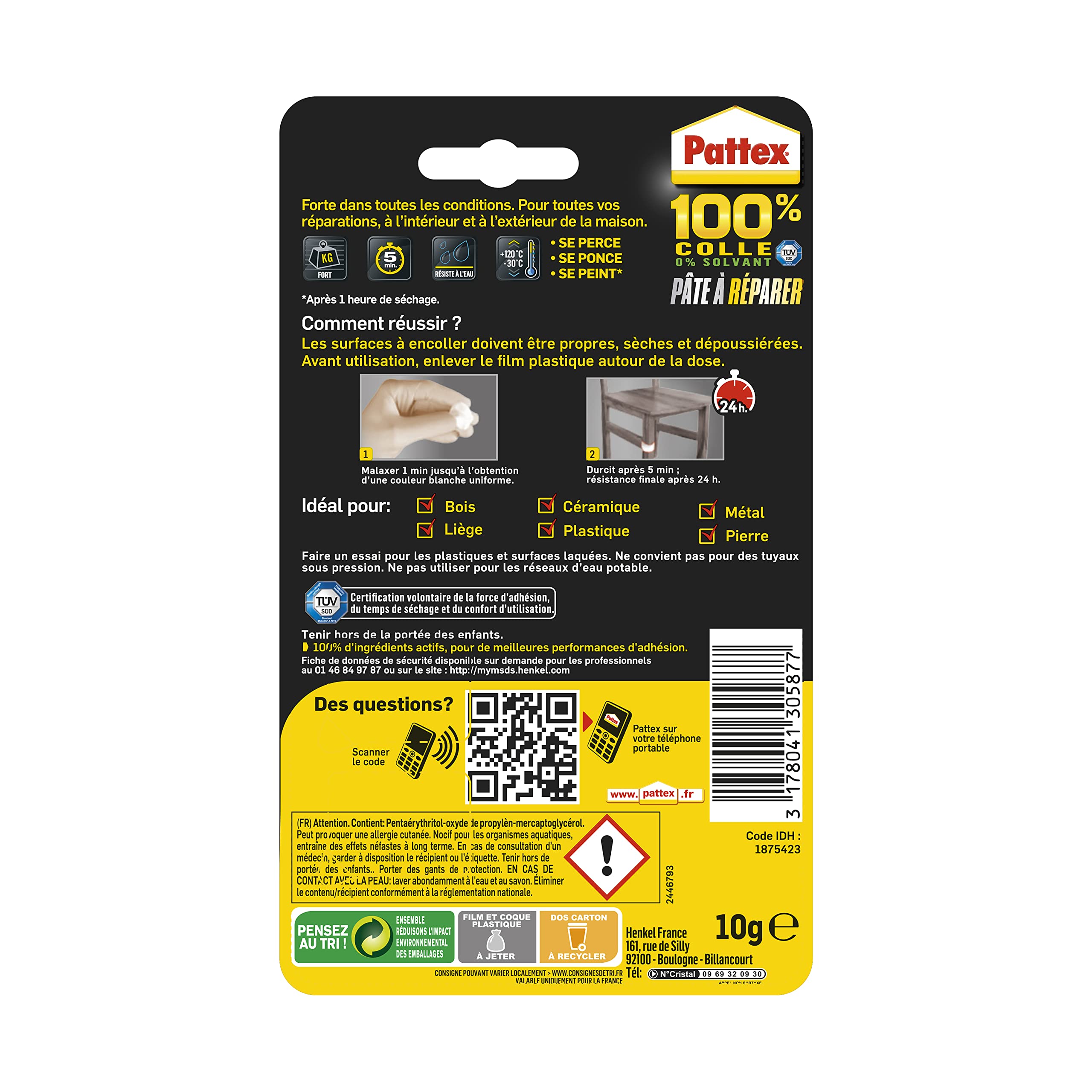 Pâte Pattex Repair Express – Mastic Extra Fort Pour Métal – Réparation Express