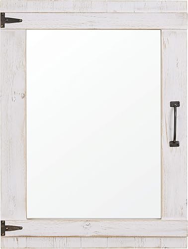 Miniatura 2 de FirsTime & Co. Espejo de pared para puerta de cabaña, 32 pulgadas de alto x 24 pulgadas de ancho, blanco rústico