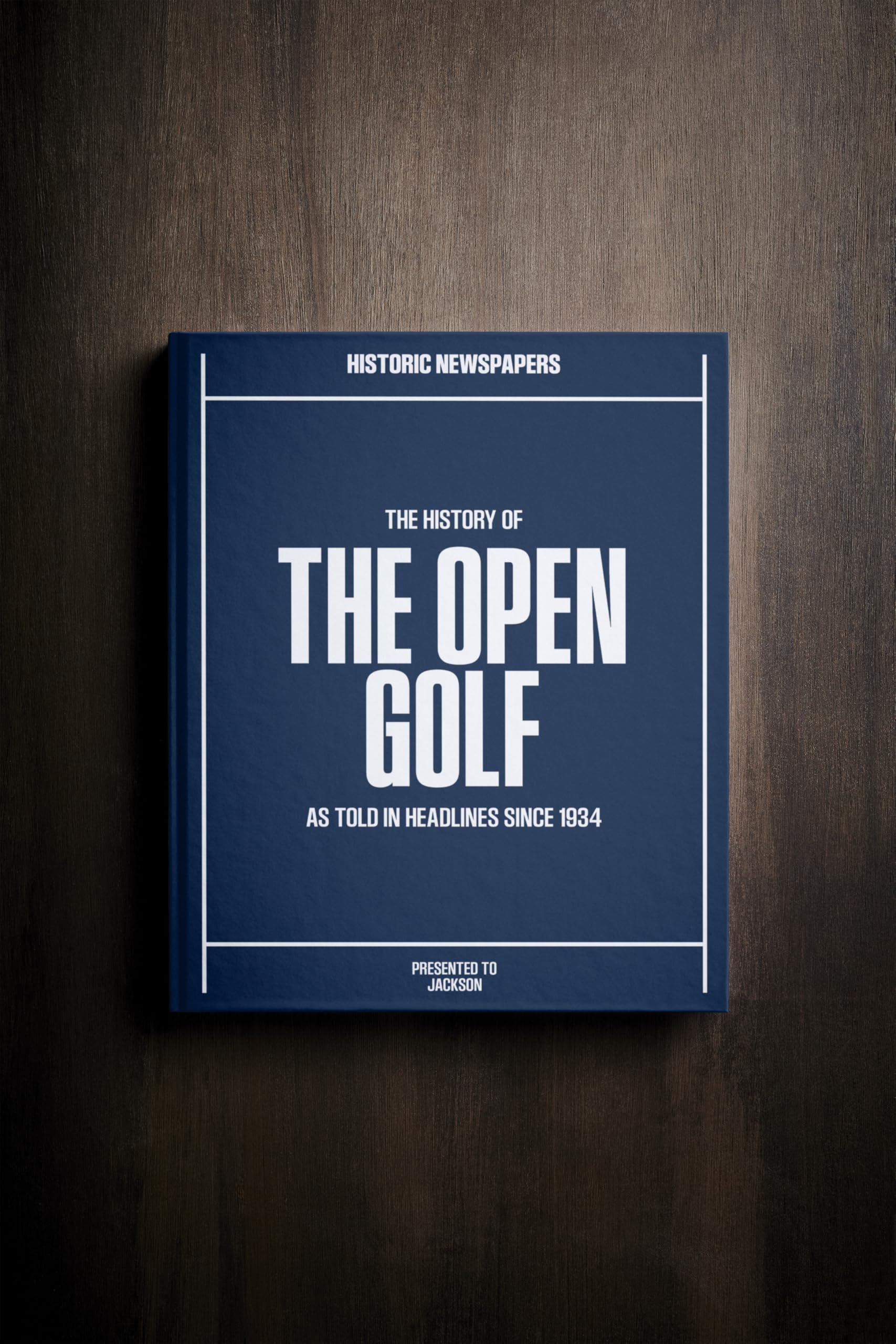 Historic Newspapers - Personalised Sporting Newspaper History Book - UK Sports Fan Gift - History told Through Newspaper Coverage - Name Printed on Cover (Golf - The Open)