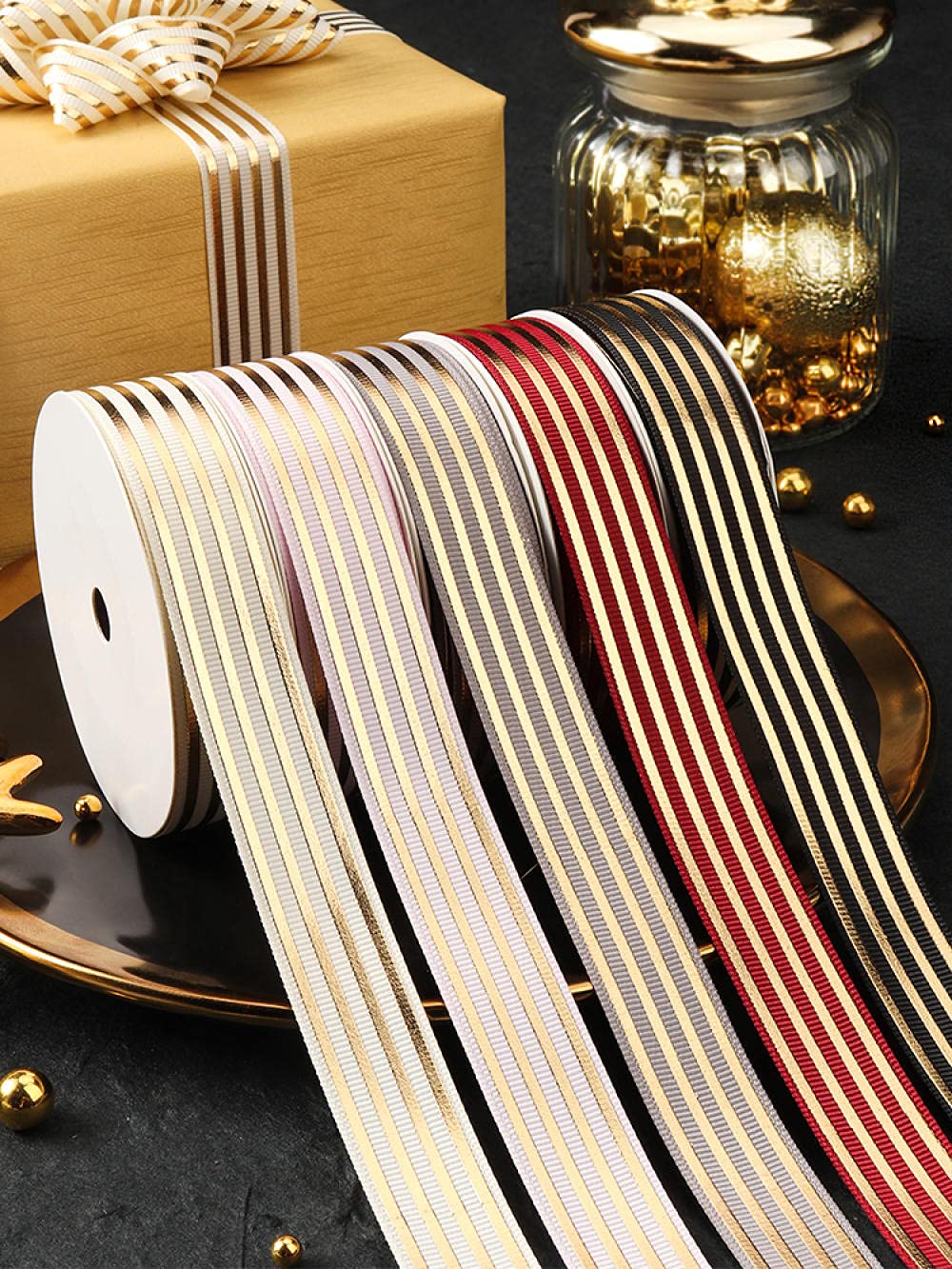 Ribbons For Gift Wrapping Ribbon For Fabric Satin Ribbons Prezent Prezent Pudełko Opakowania Wstążka Dekoracyjna Wstążka Wstążka Diy Materiał Paski Sieć Z Ręcznie Robioną Wstążką Motyl-Czerwone Wino