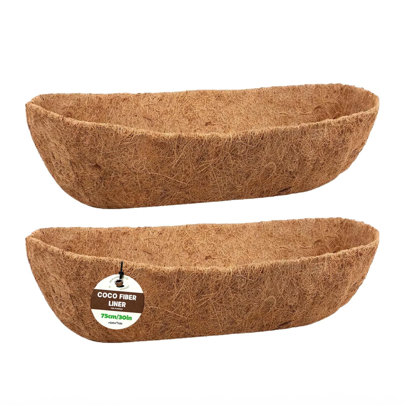 ApexTide Pre-formed Coco Liners 2Pcs, 75CM/30in for Wall Trough & Window Box Natural Coconut Fiber Replacement Liners Wall Mounted Planter Liner Indoor Outdoor