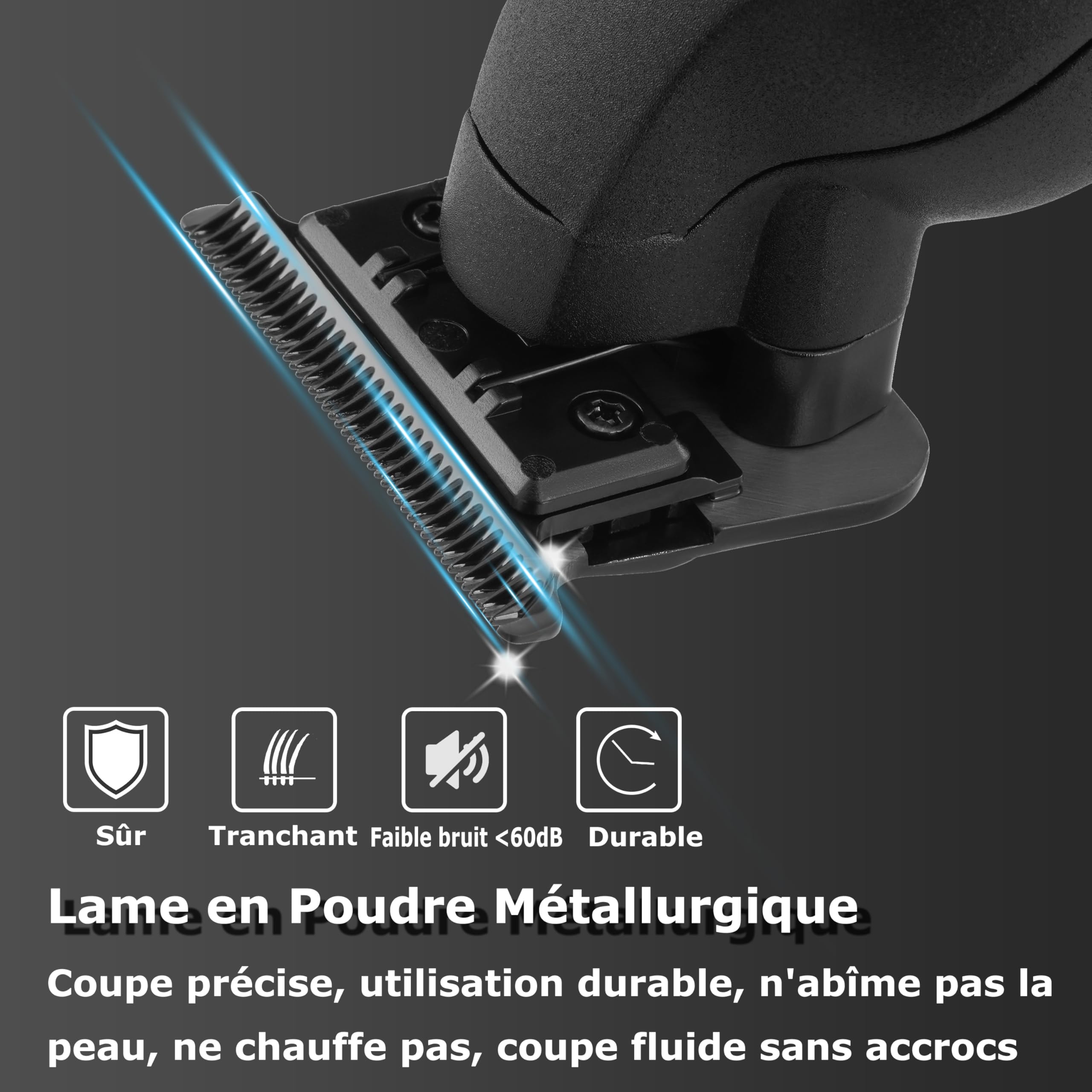 KEMEI Tondeuse professionnelle 2293 pour homme avec lame en T, rechargeable sans fil