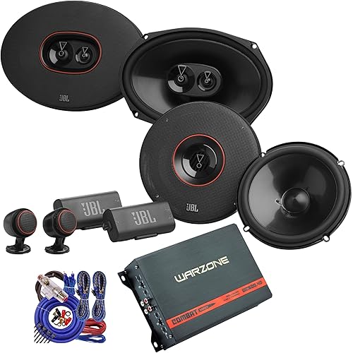 JBL Club 964M & Club 64CTP Car Speakers Bundle with WC600.4D 4-Channel Amp & Wiring Kit – 720W Max Speaker Power - Full Car Audio Upgrade