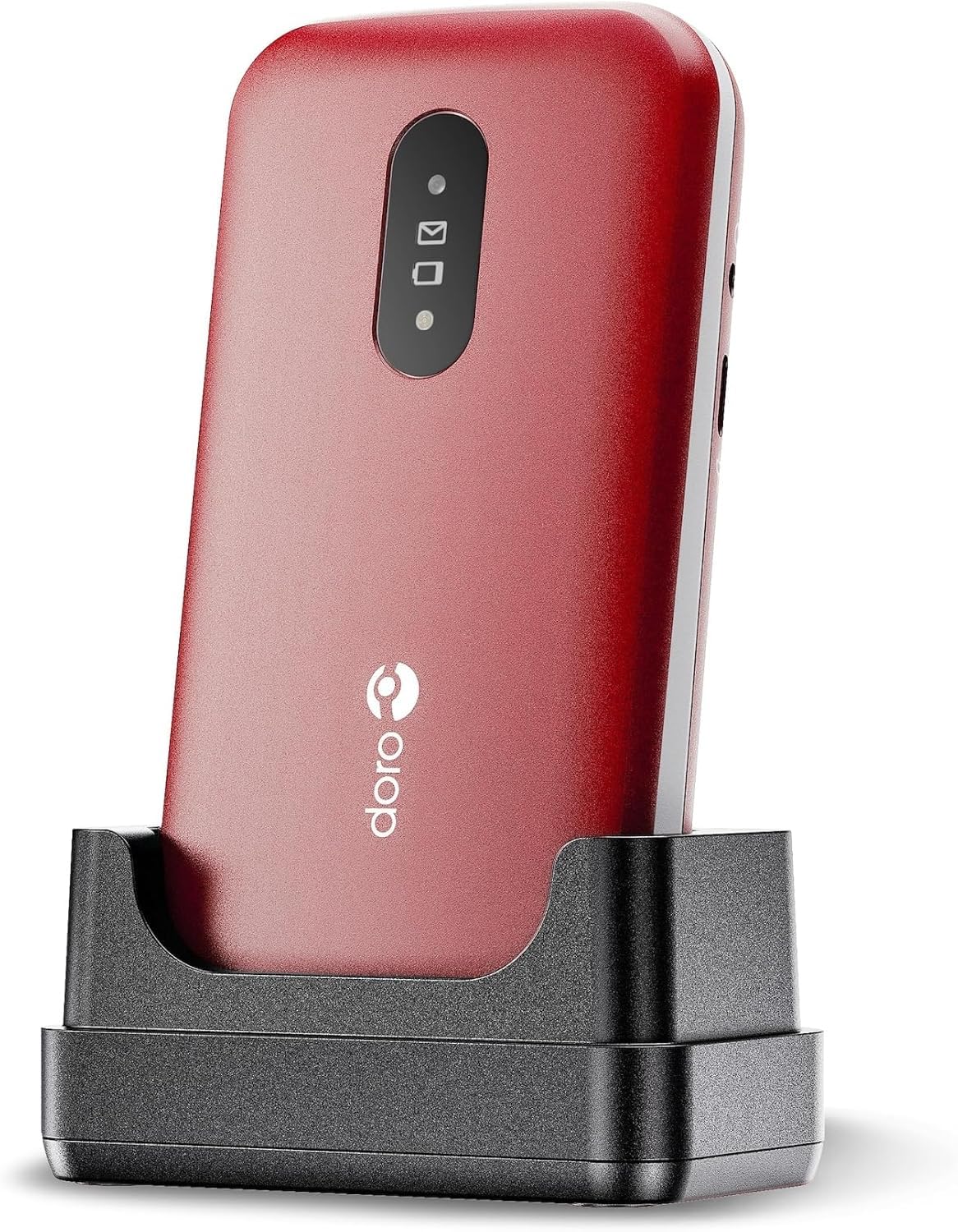 Doro 2820 4G (Clapet Avec Socle de Charge) Rouge/Blanc