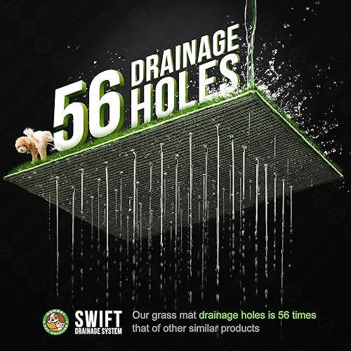 Miniatura 4 de Hompet almohadilla de pasto con bandeja grande para perro almohadillas de entrenamiento para orinar con deflector de orina tapete de pasto