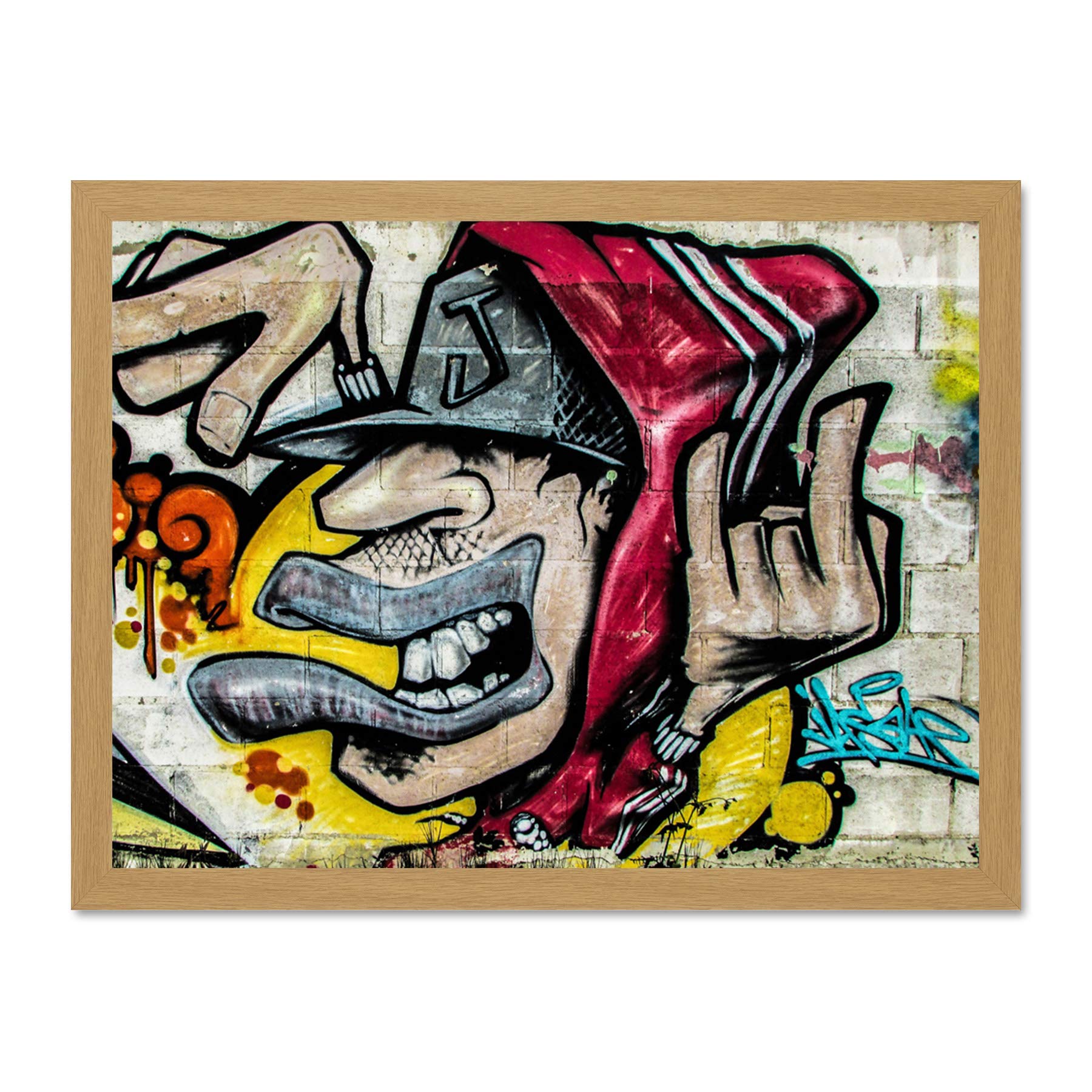 Graffiti Guy Dude Street Art Large Framed Art Print Poster Wall Decor 18x24 inch