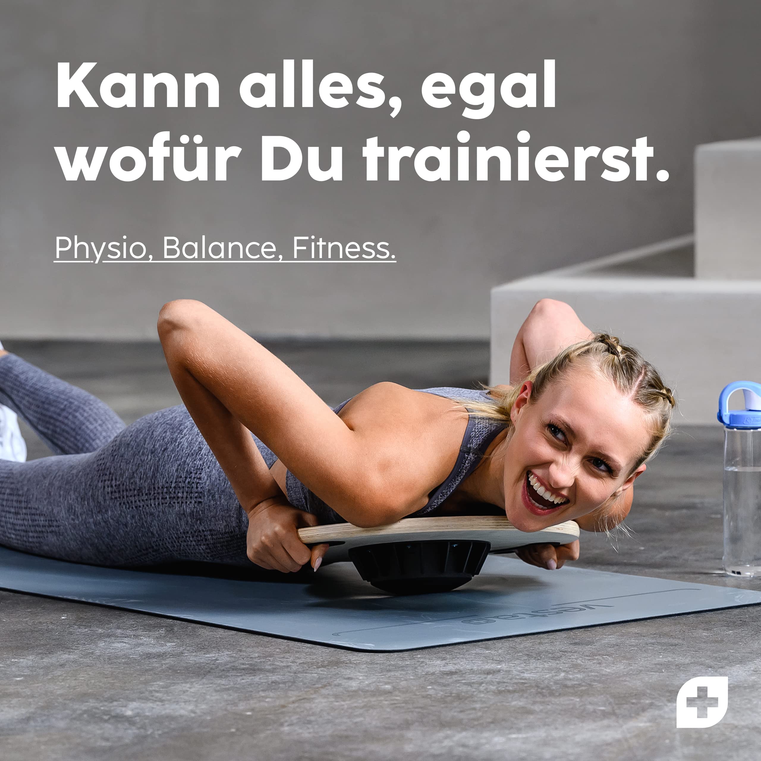Vesta+ Balance Board Holz + Fitness App, Balanceboard aus nachhaltigem Eichenholz - Der Balance Board Testsieger für das Plus in Deinem Workout, Wackelbrett Balance Board, Therapiekreisel
