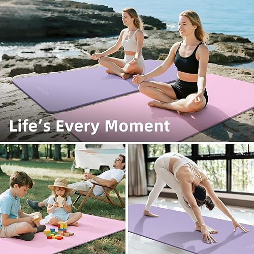 Miniatura 6 de Extra Large Yoga Mat 72"x48" or 78"x57", 14"12" Thick Mat for Women & Men, TPE Non-Slip Pilates Mat for Home Gym, Yoga, Stretching, Meditation