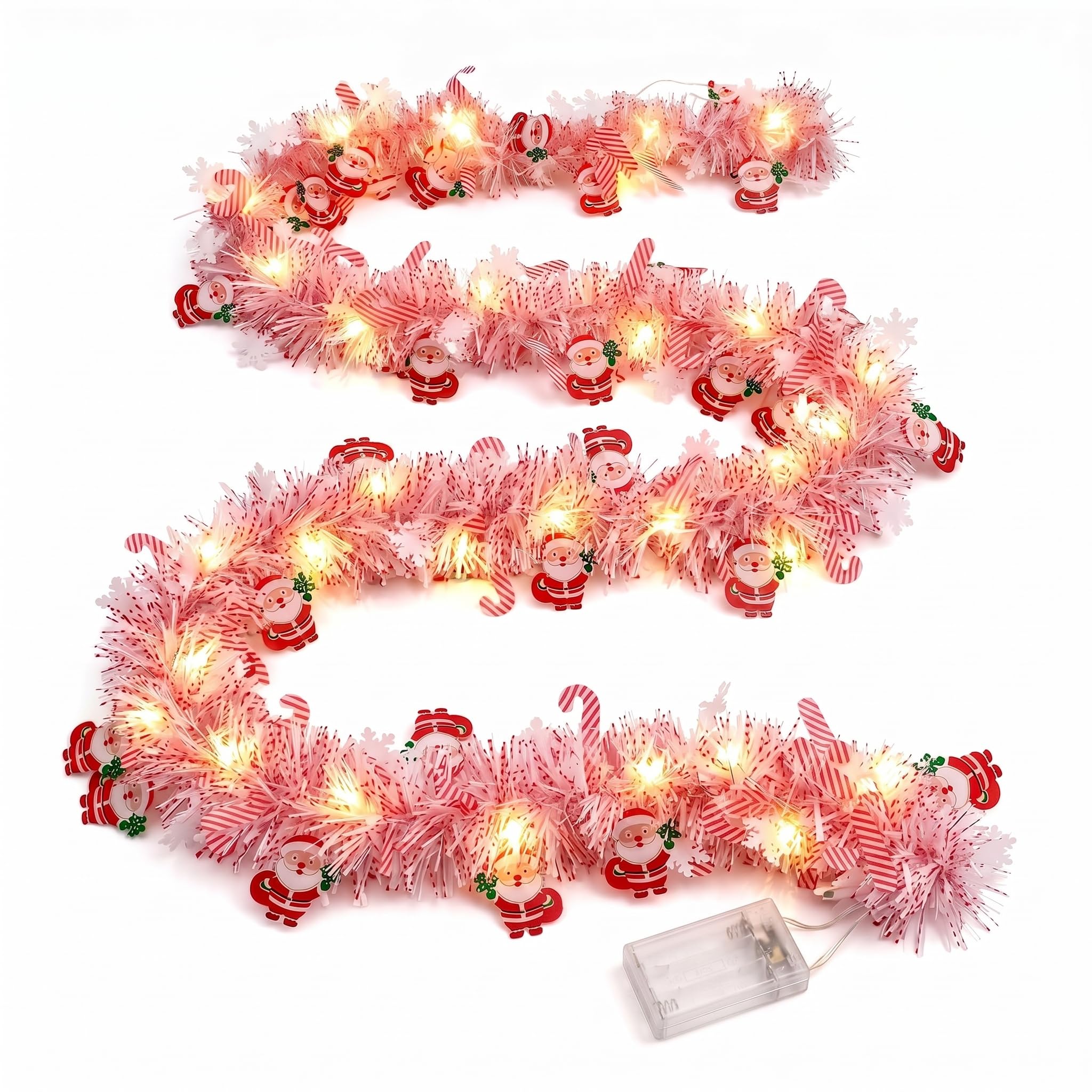 DiiWmme 3m/9.8FT Christmas Garland with Lights for Stairs Fireplace，B：3m