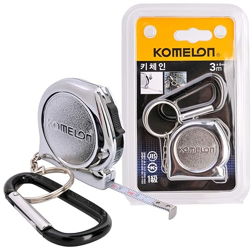 KOMELON KMC-74K Pro Easy Chrome Case Cinta métrica 9.8 ft x 0.236 in Reglas métricas Llavero Llavero con mosquetón Clip Accesorio