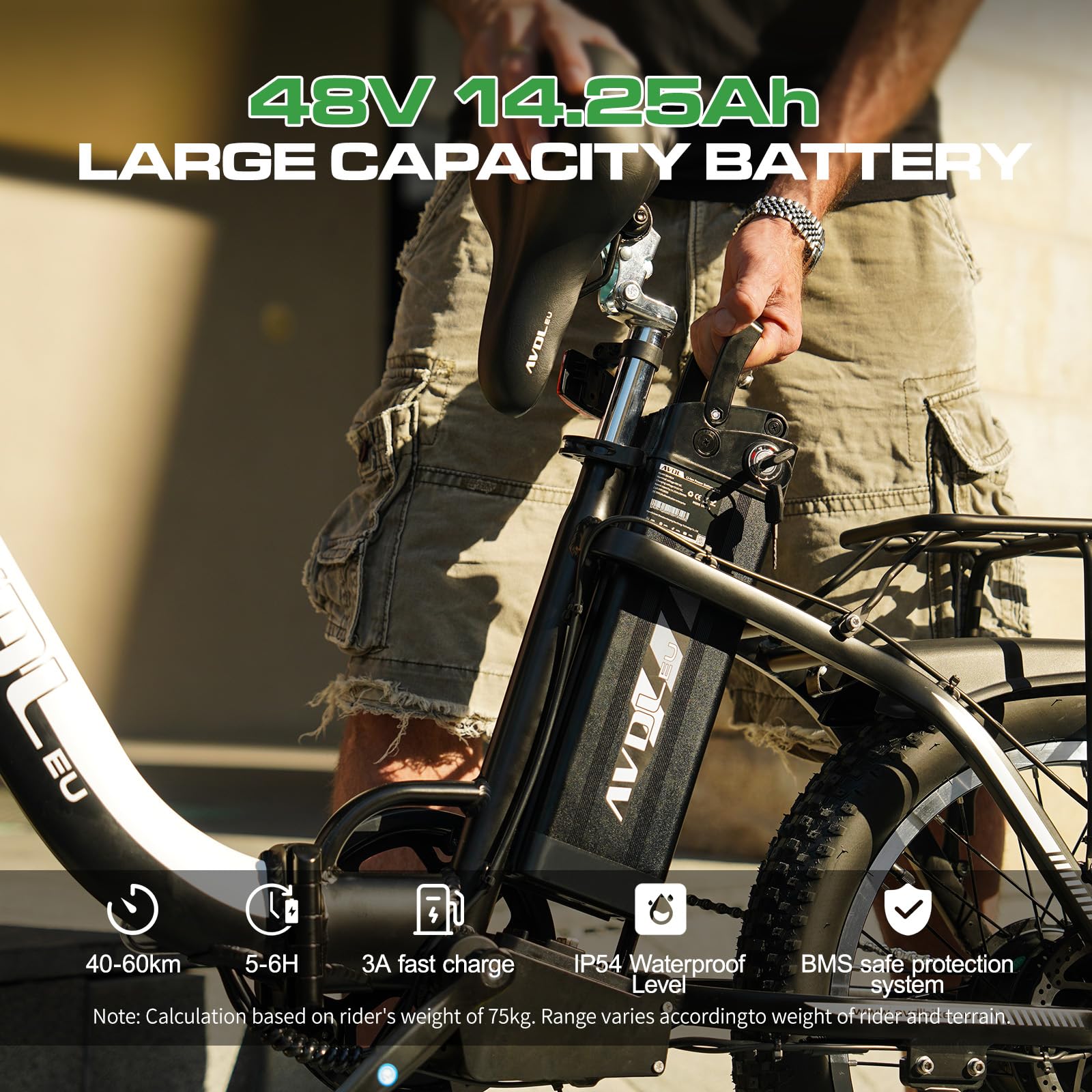 VDL Vélo électrique pliant, cadre en aluminium, moteur puissant, batterie 36 V 12,8 Ah, dérailleur à 7 vitesses, freins à disque avant et arrière, vélo électrique pliable pour ville et trajets en