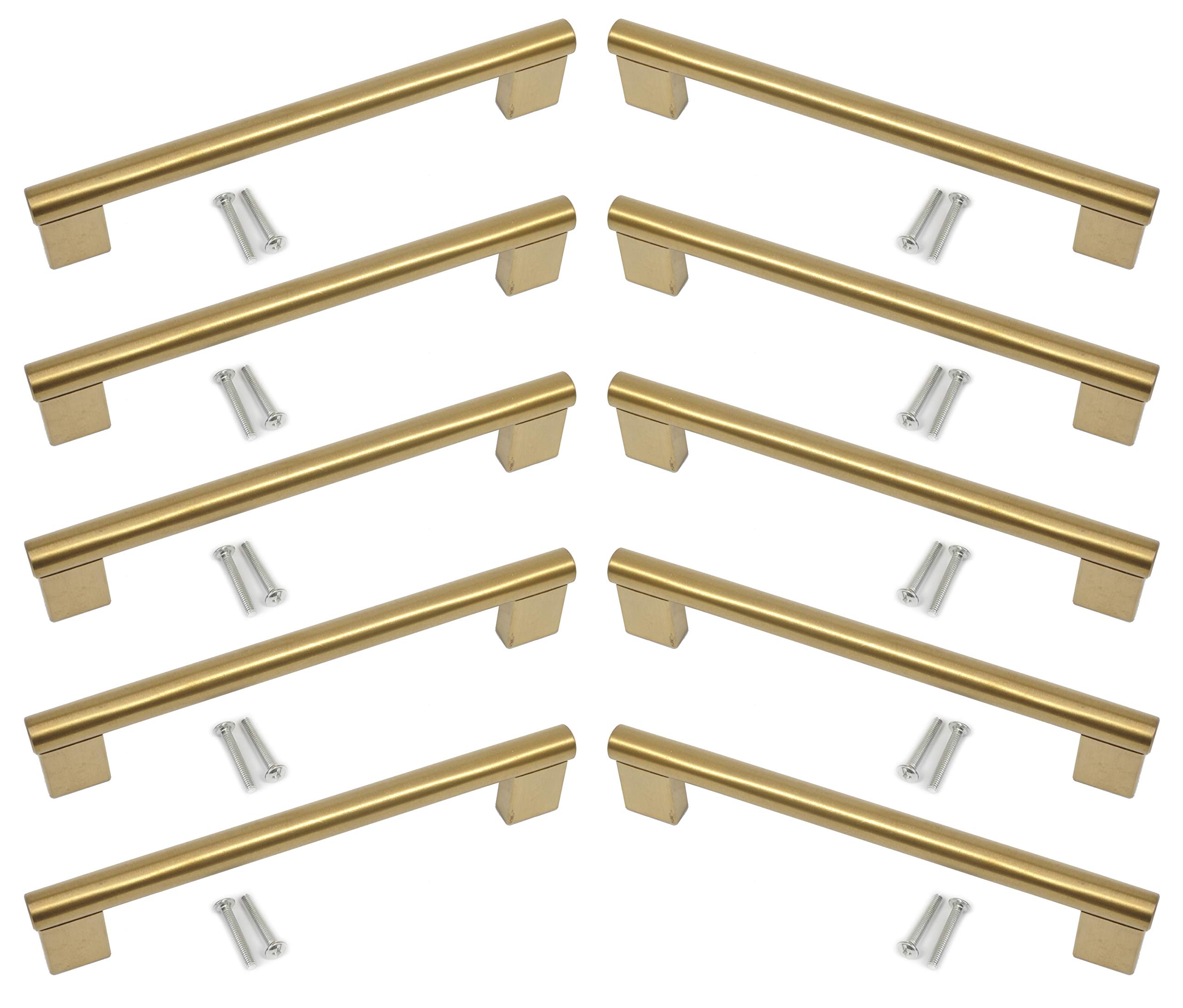 Kitchen Cupboard Cabinet Keyhole Boss Bar Door Handle Knob Gold Finish (10, 160mm Hole Centres)