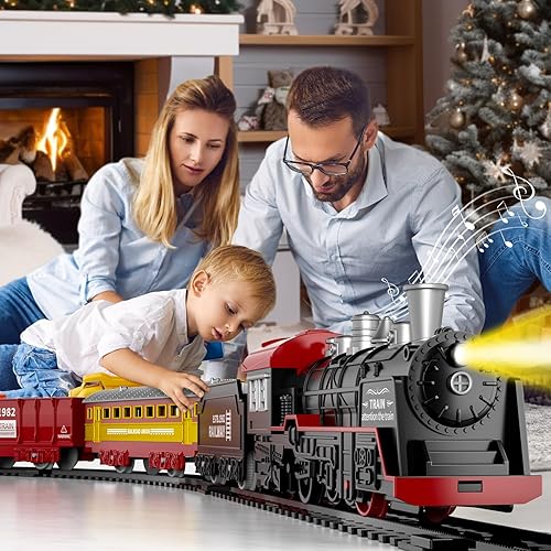 Miniatura 3 de Lucky Doug Juego de tren de juguetes para niños, juegos de tren para niños, juego de tren de Navidad, juguetes de regalo de cumpleaños para niños y
