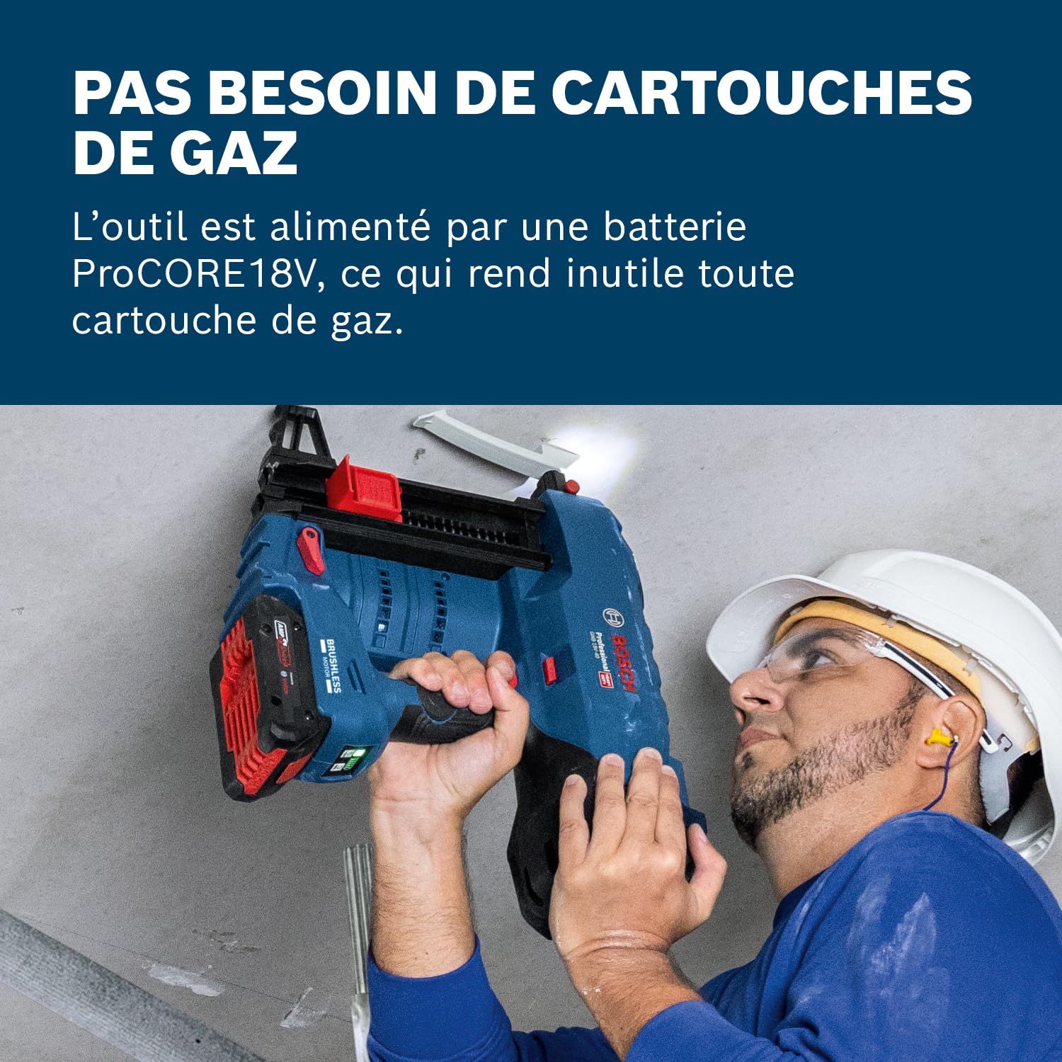 Bosch Professional 18V System cloueur à béton sans-fil GNB 18V-40 (avec broche d’extraction, crochet de suspension, embout E-Nose, aimant, XL-BOXX)