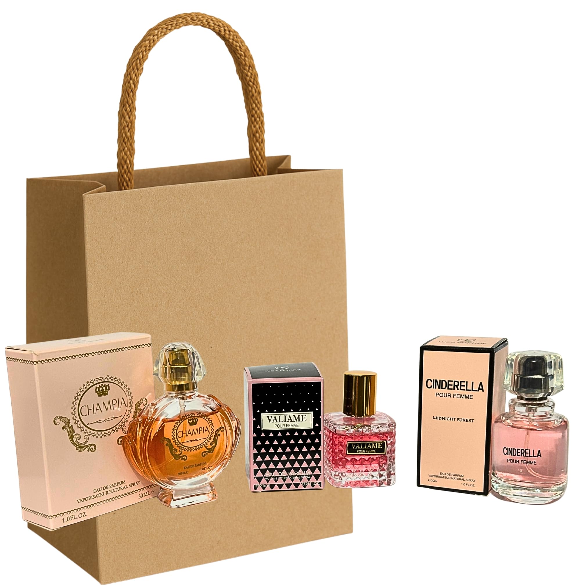 Luca Perfumes Women's Gift Set – Champia, Valiame & Cinderella