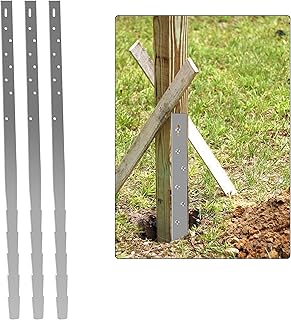 3Pack Fence Post Repair Stakes, Easy Fence Post Repair Kits for Repair Tilted/Broken Wood Fence Post,Provide Additional Support and Stability to Your Fence Posts,Long-Lasting(3)