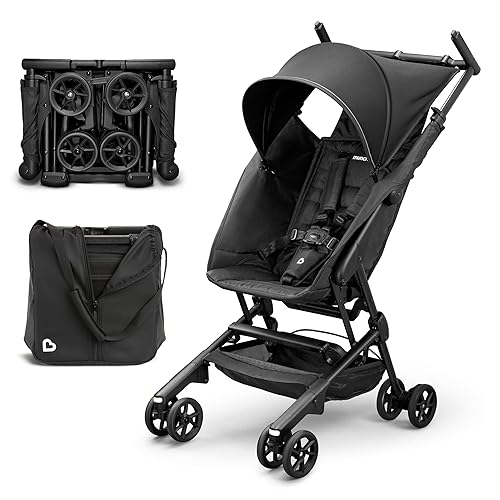Munchkin® Night Owl™ Lightweight Travel Stroller with Wheel Lights, Ultra Compact Baby Stroller for Everyday Travel and Easy Storage, Essential Gear for Babies & Toddlers, Black - Stroller